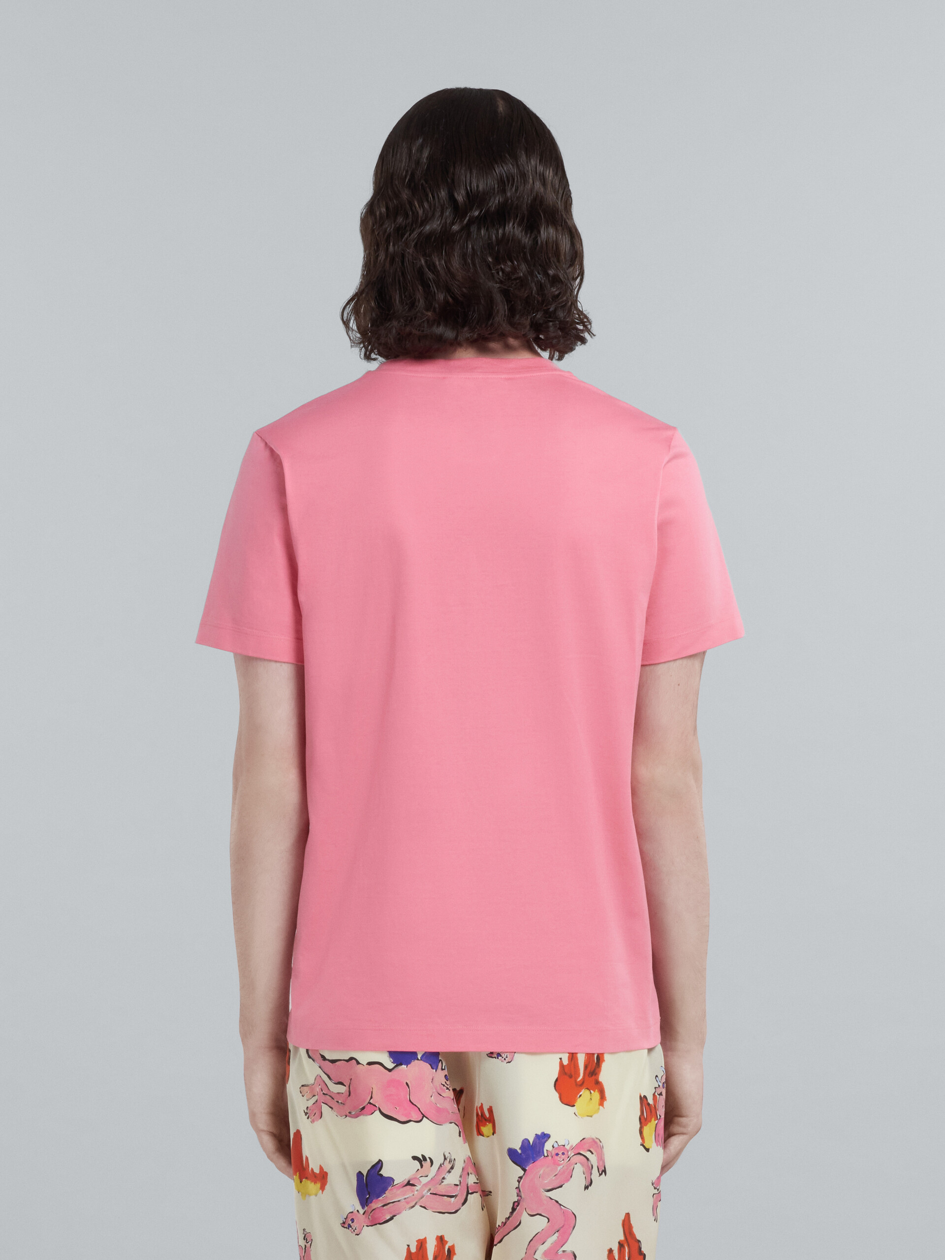 Rosafarbenes T-Shirt aus Bio-Baumwolle mit grafischem Logo - T-shirts - Image 3