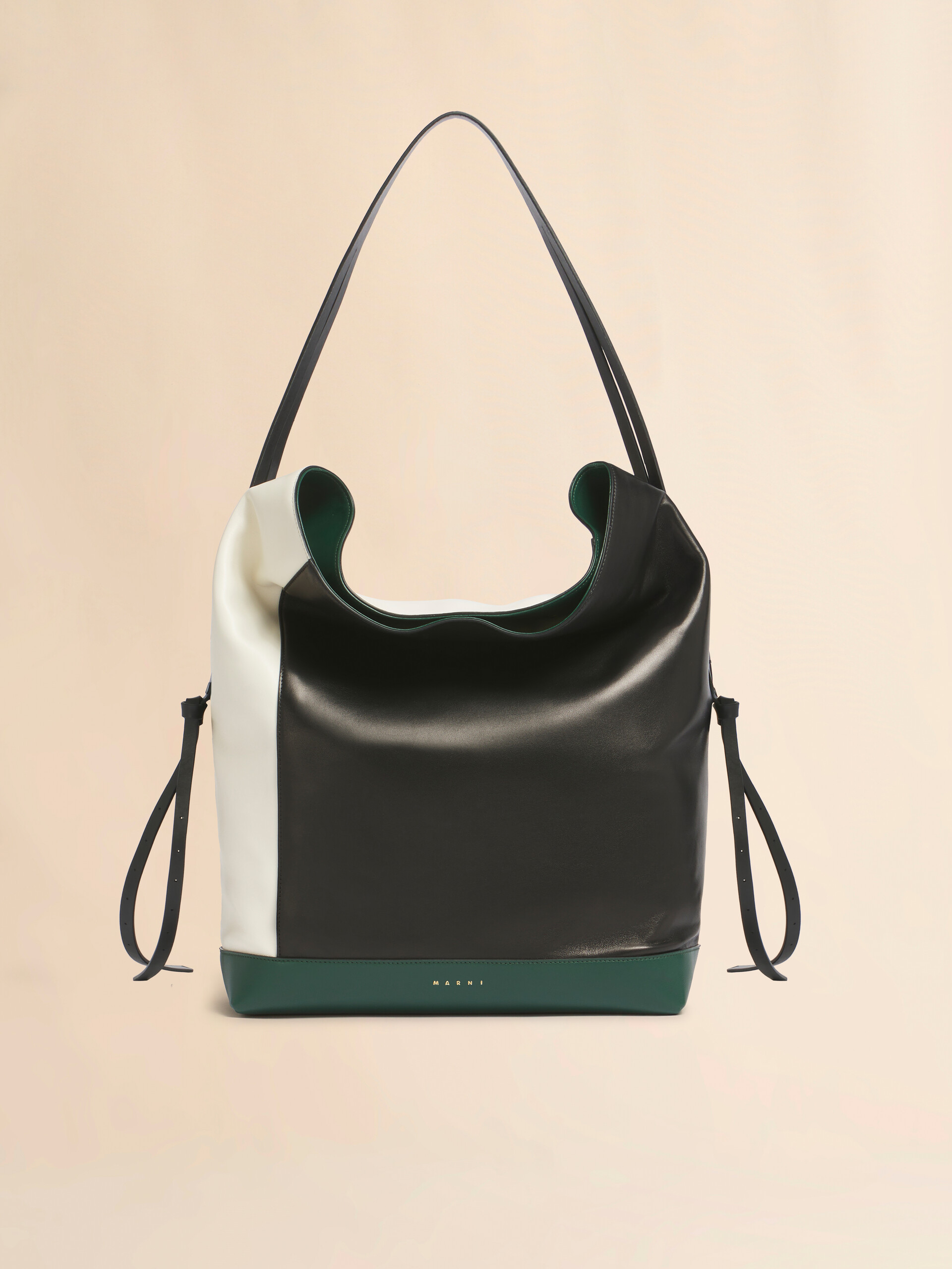 White black and green leather Pod 2.0 large hobo bag - Shoulder Bags - Image 1