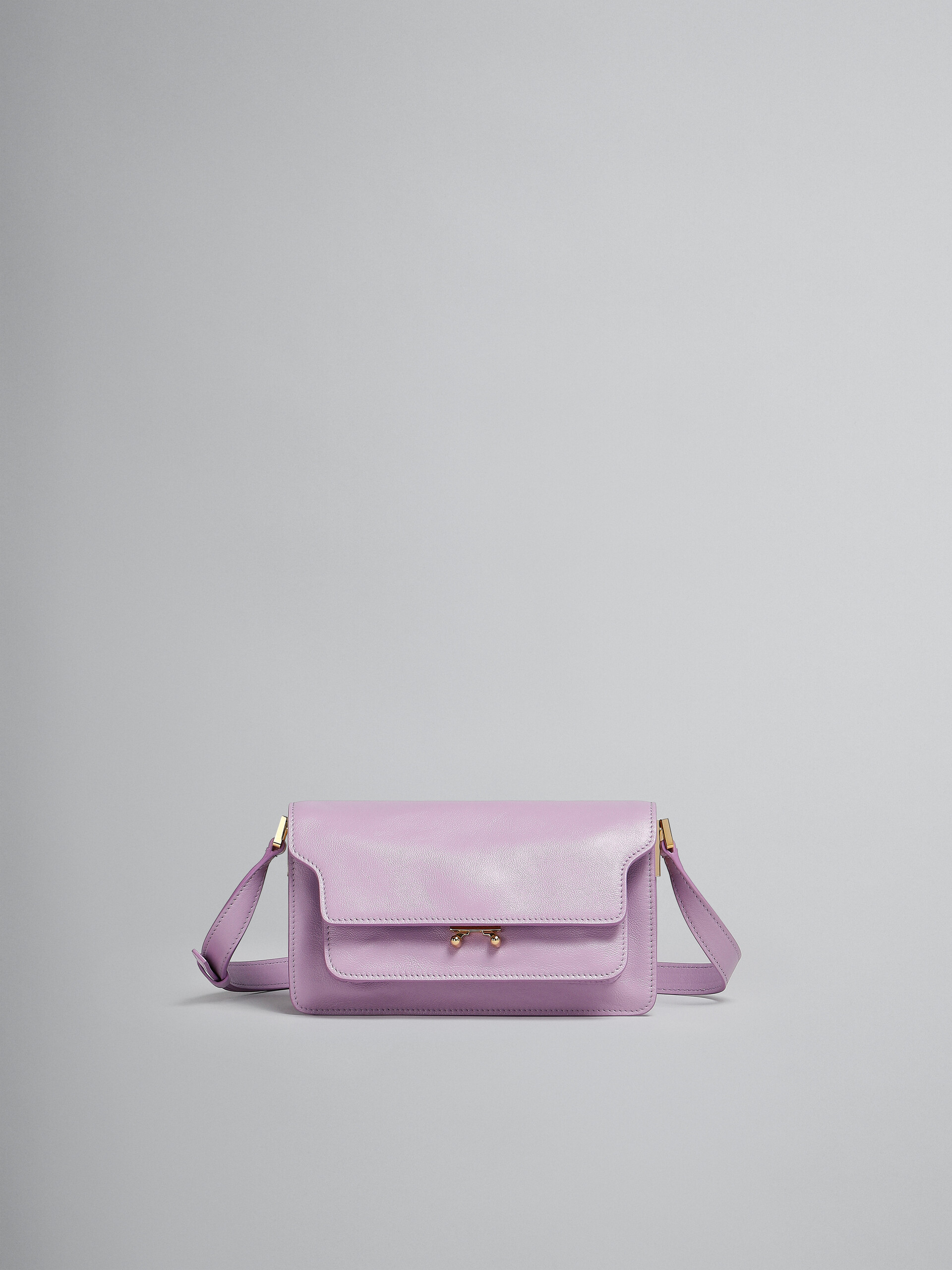Trunk Soft Bag E/W in lilac leather - Shoulder Bags - Image 1