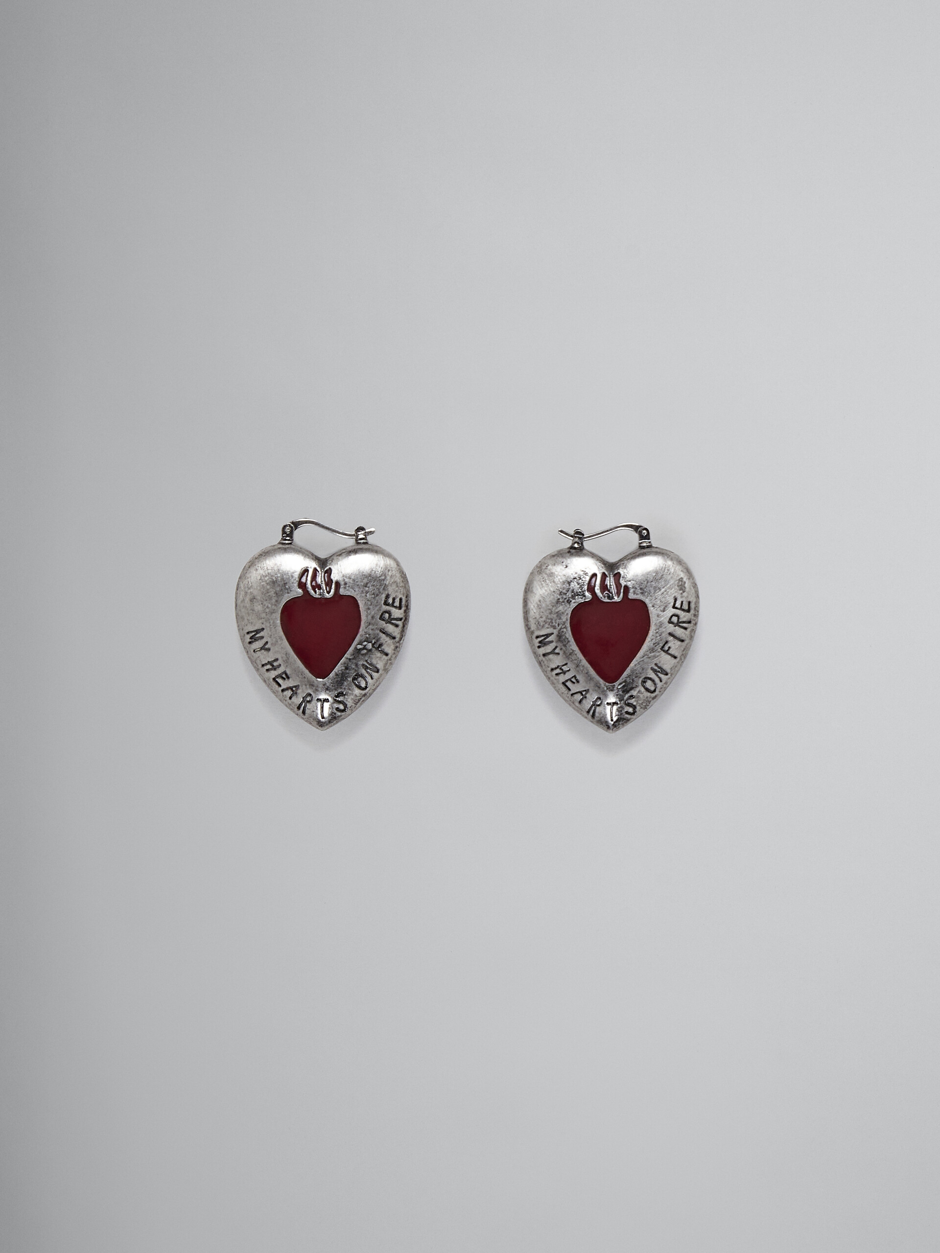 Lucky Hearts metal and enamel earrings - Earrings - Image 1