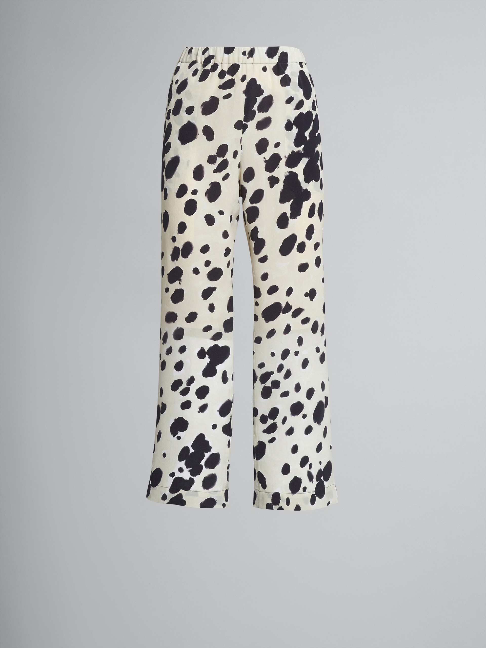 Pop Dots print silk crêpe pants - Pants - Image 1