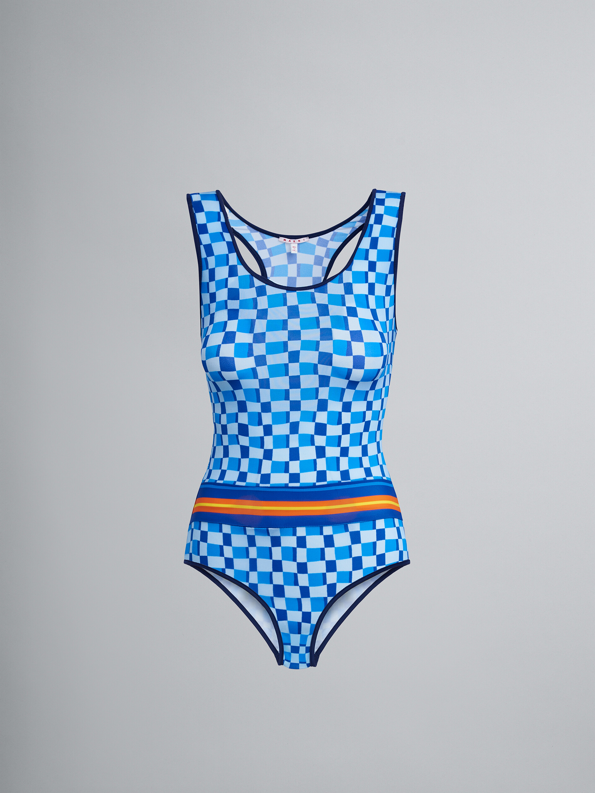 Iconic Damier print stretch fabric one-piece swimsuit - Sw Swimsuit - Image 2