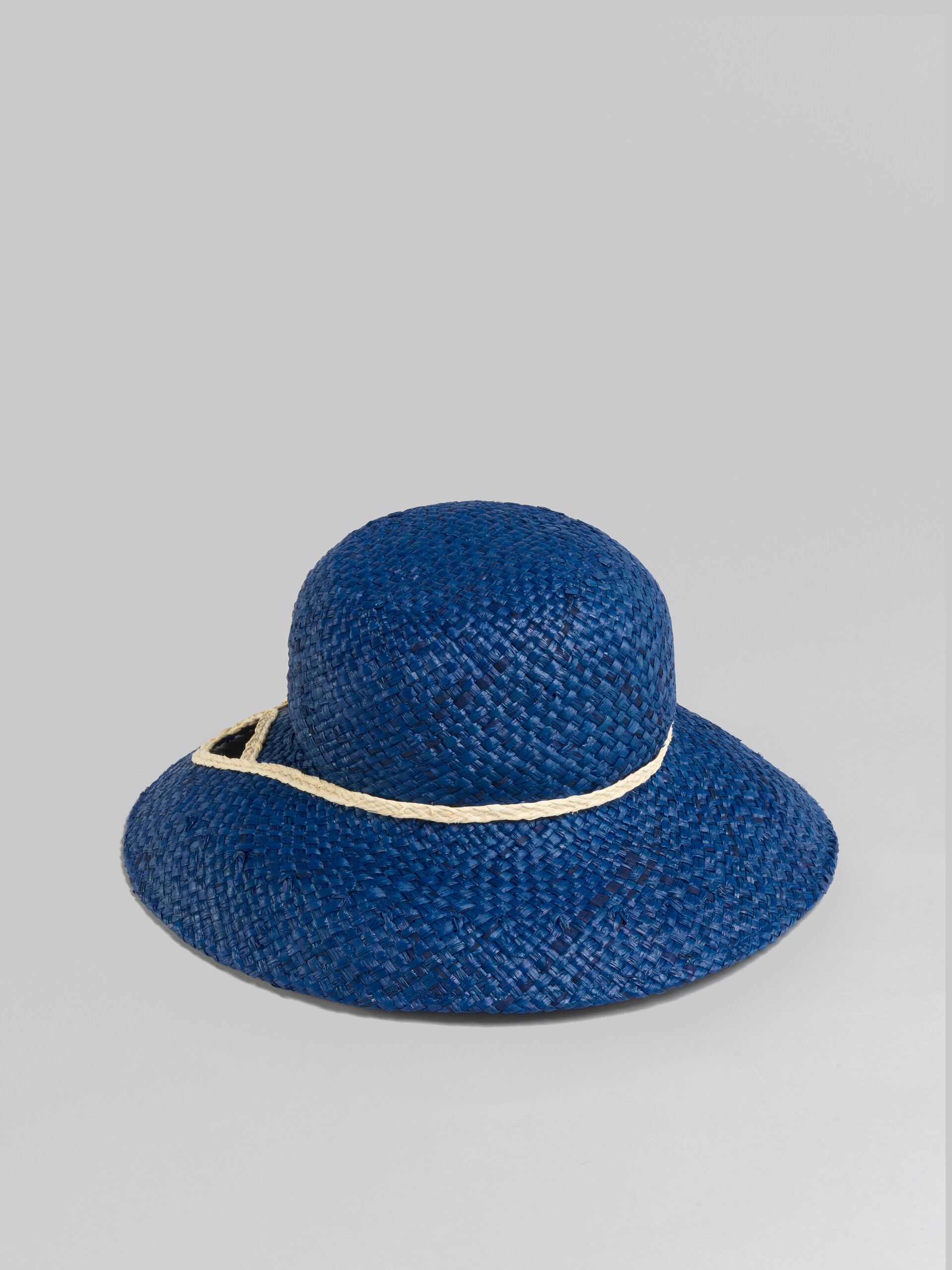 Marni x No Vacancy Inn - Blue hat in raffia with cut-outs - Hats - Image 3