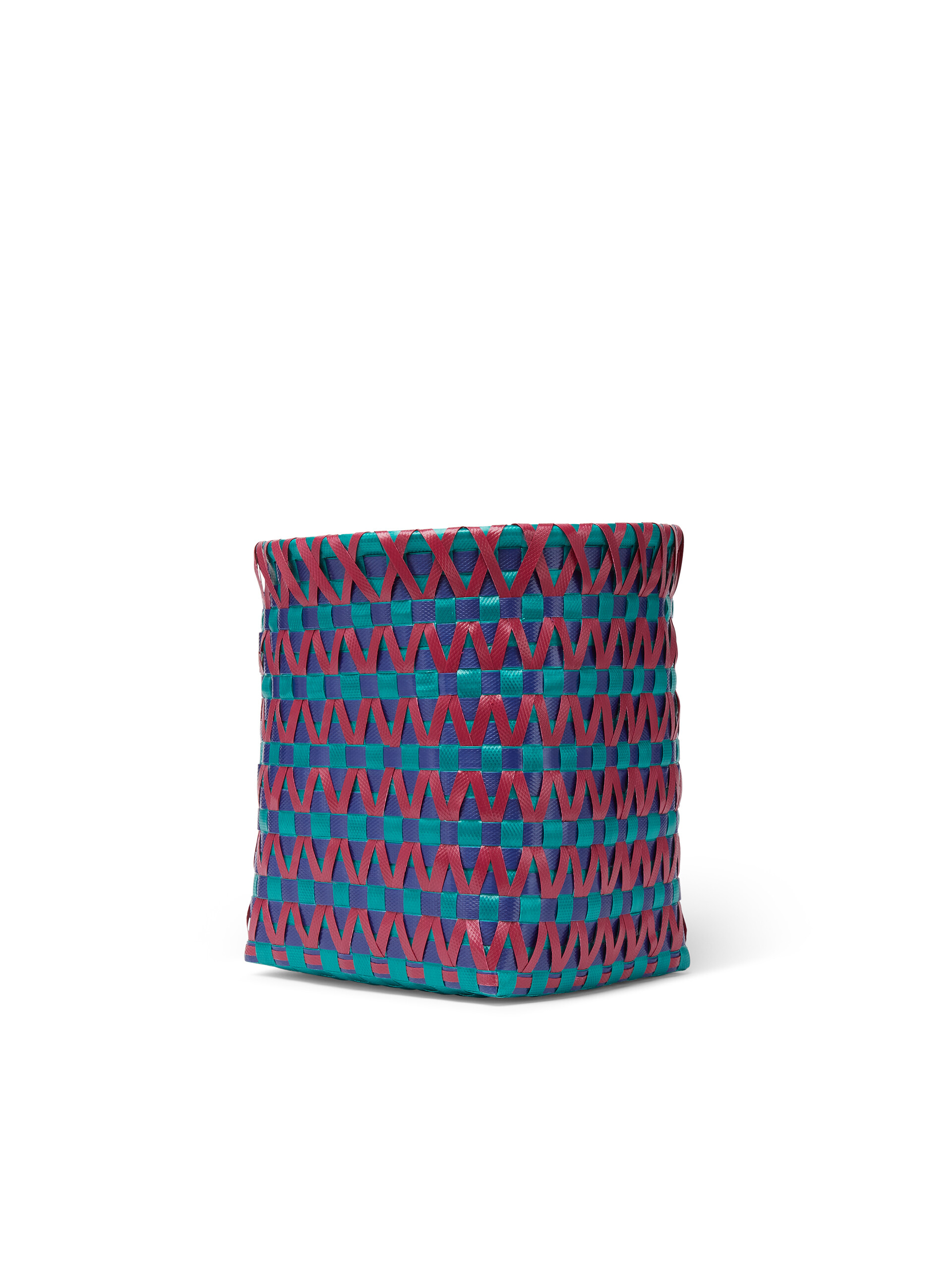 MARNI MARKET blue and burgundy woven basket - Accessories - Image 2