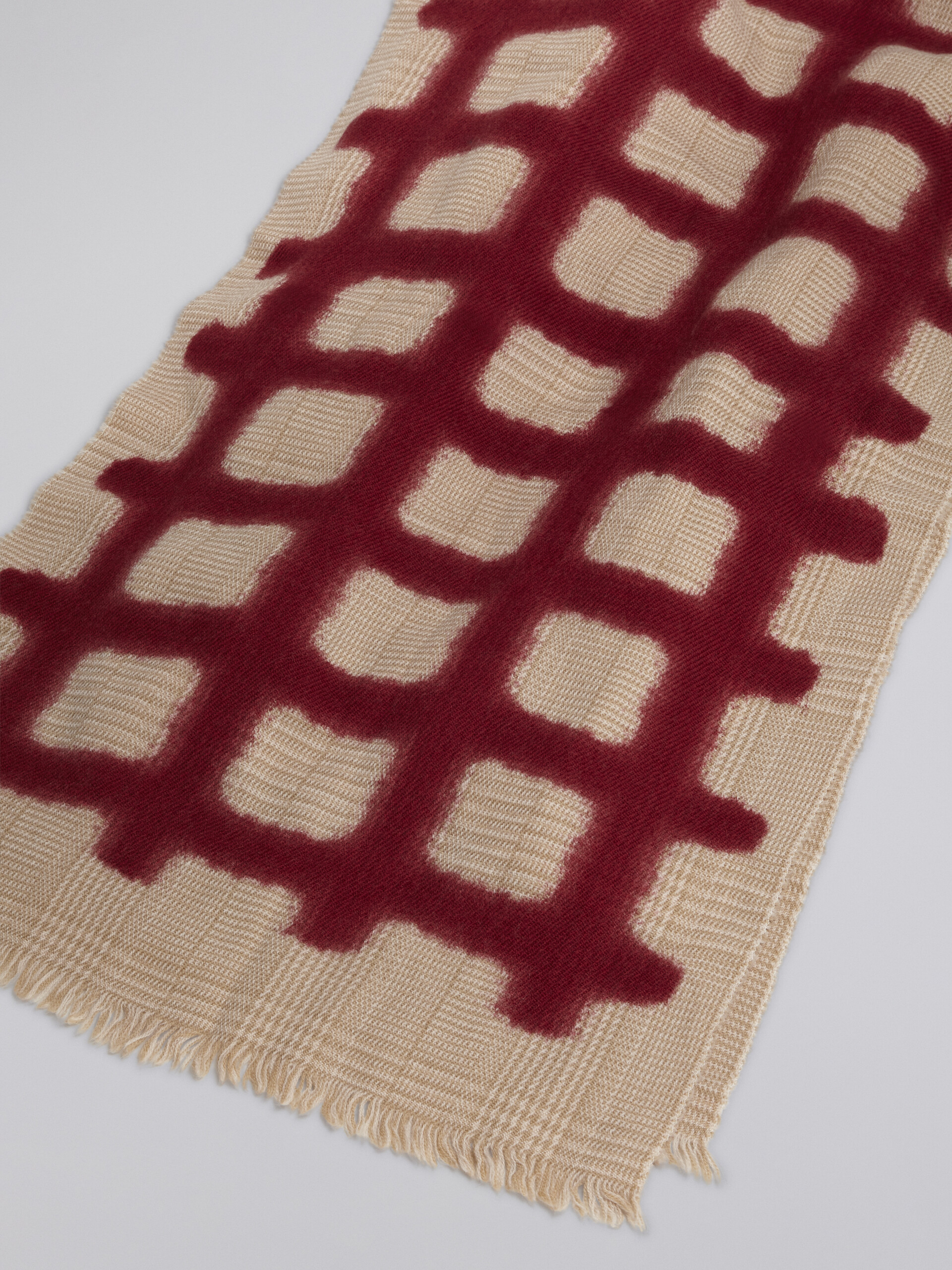 Check design sprayed wool scarf - Scarves - Image 2