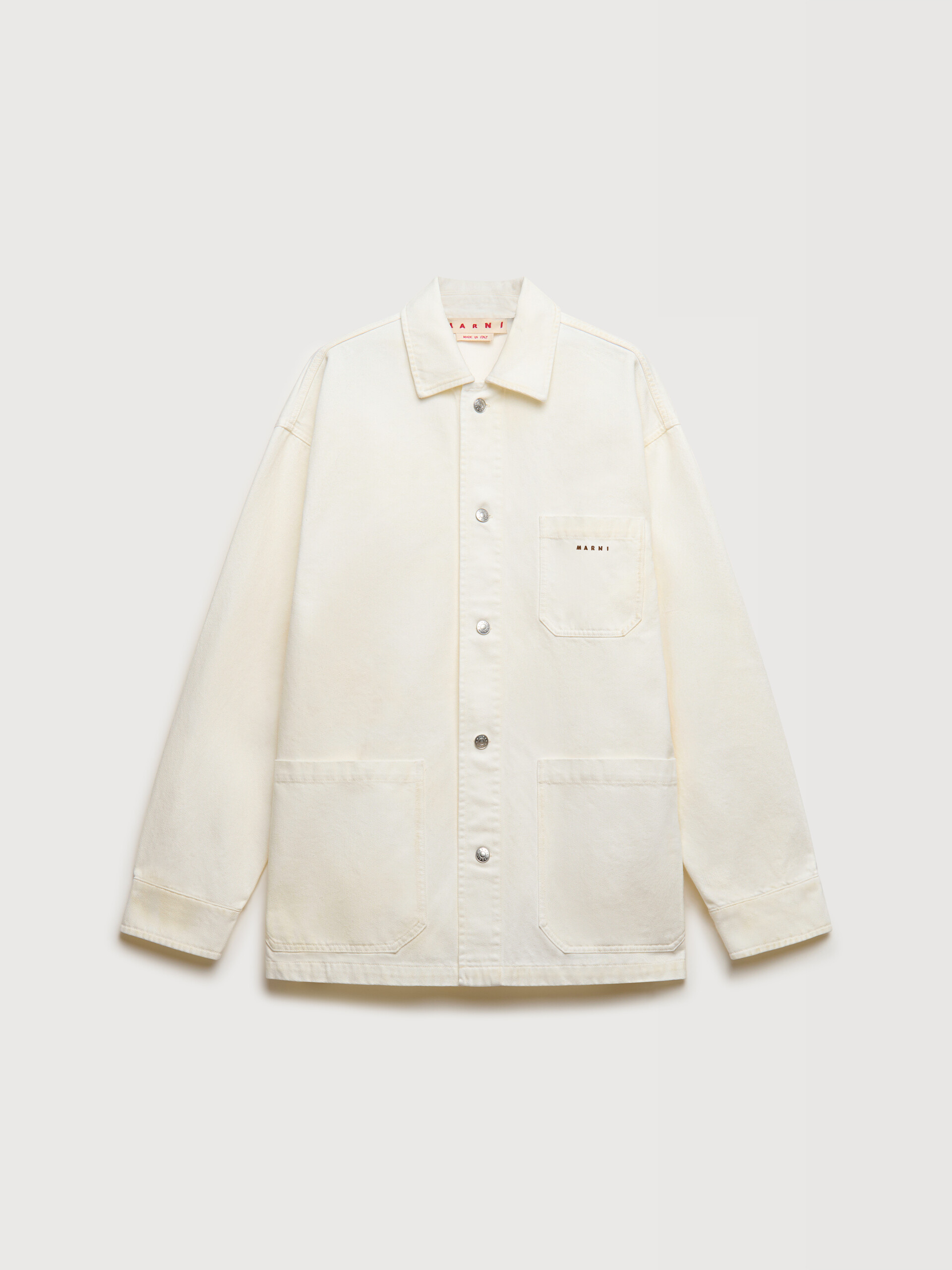 White denim shirt with pocket - Shirts - Image 1