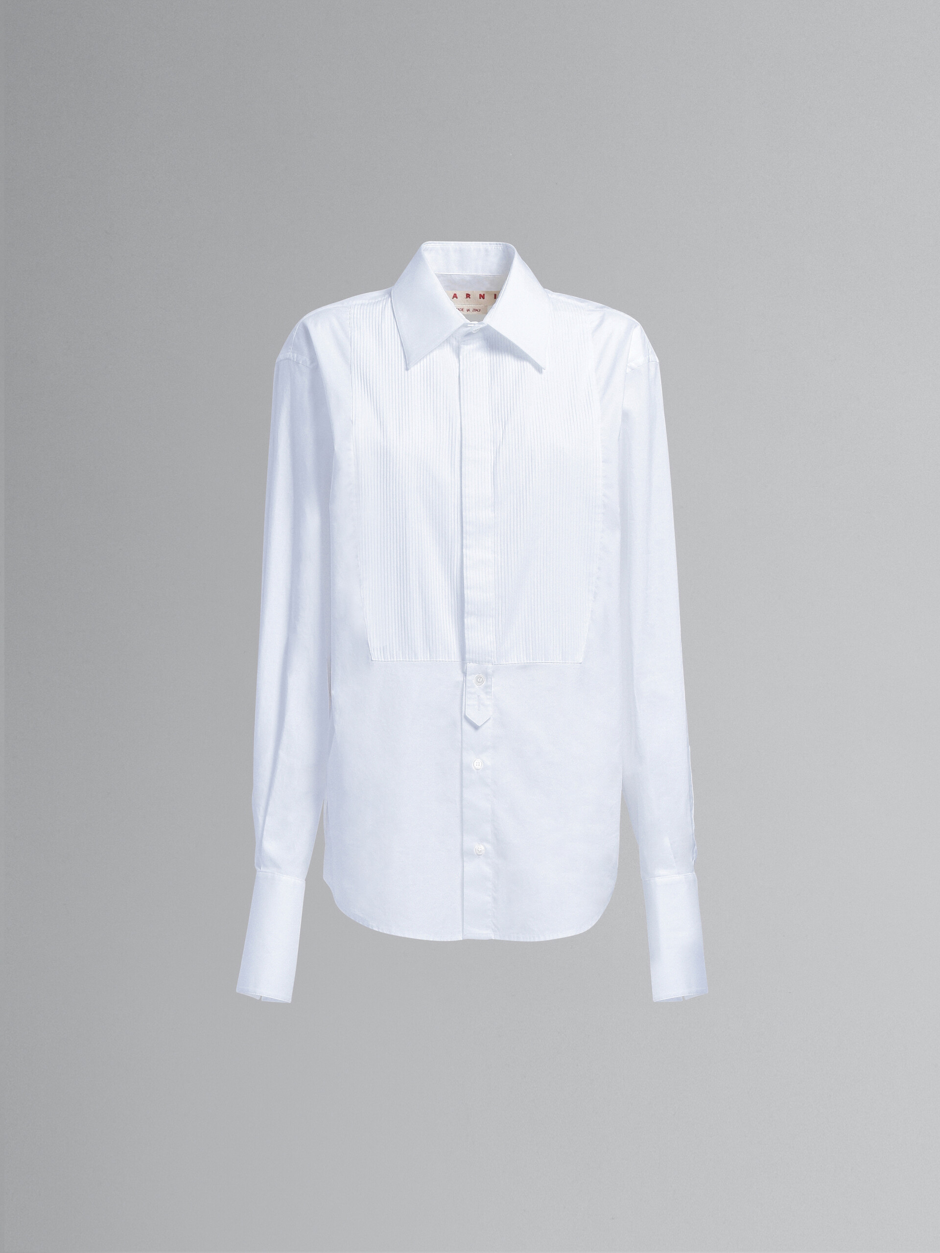 White tuxedo shirt in bio cotton poplin - Shirts - Image 1