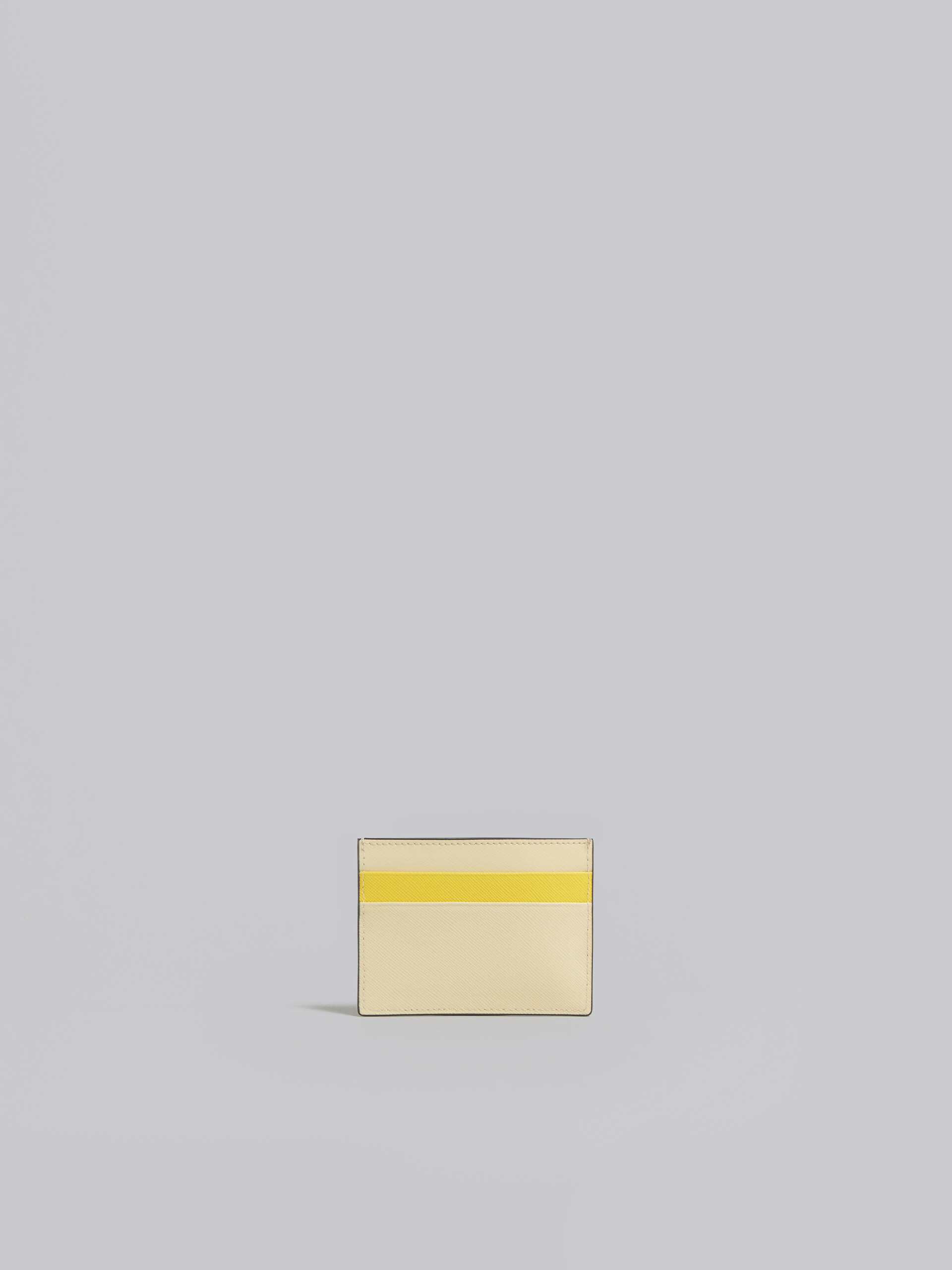 Cremefarbener Kartenhalter aus Saffiano-Leder - Brieftaschen - Image 3