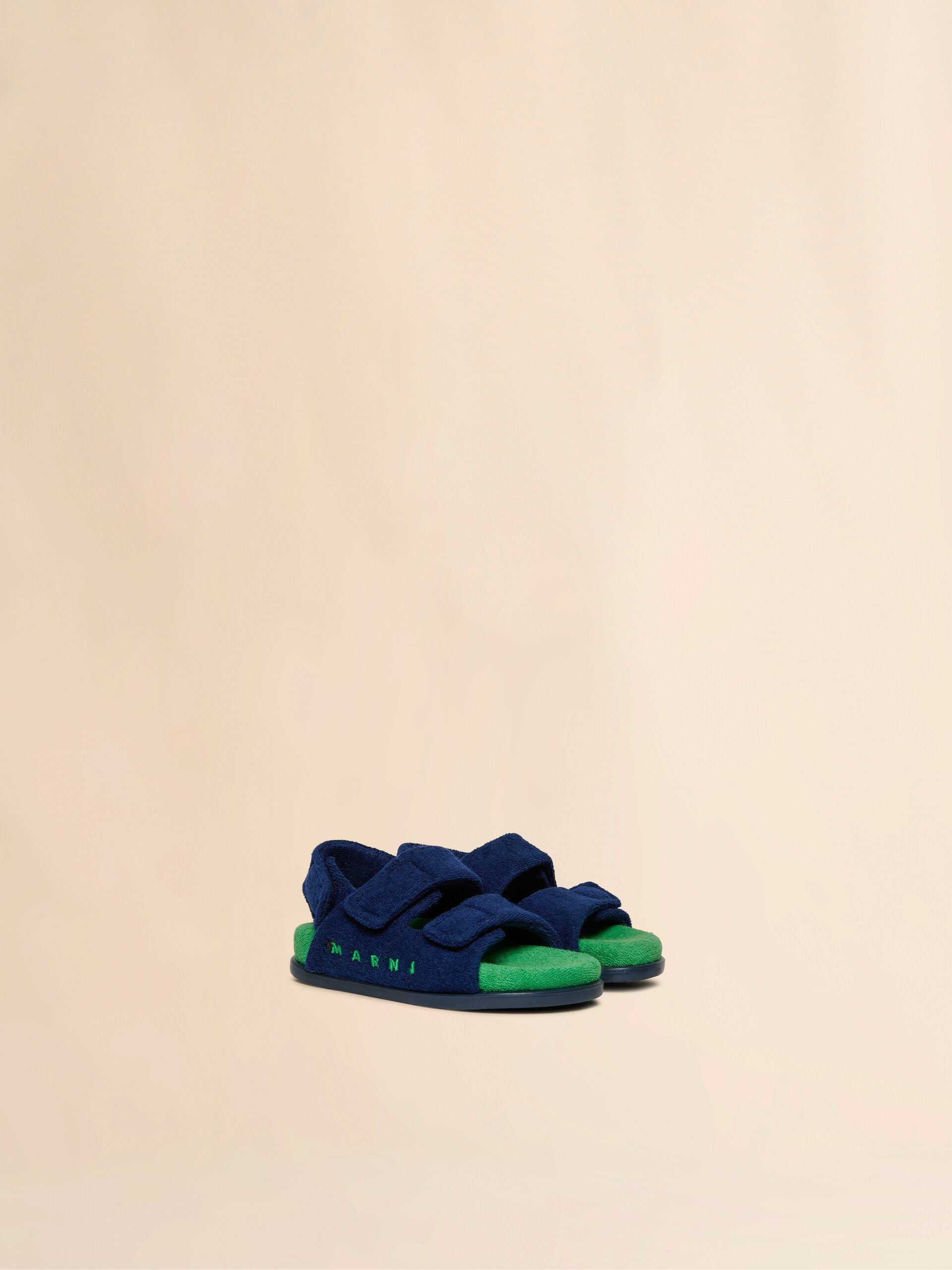 Yellow and pink towelling triple-strap Fussbett - Sneakers - Image 2
