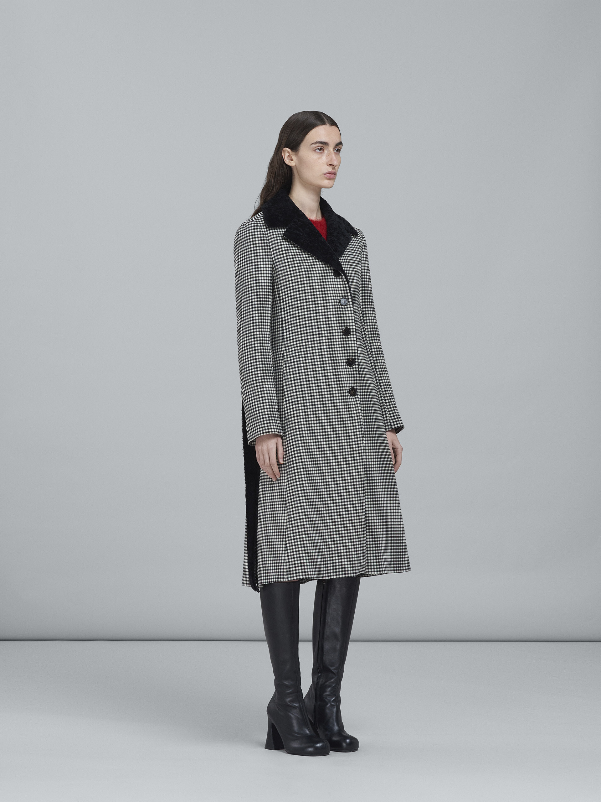 Reversible houndstooth wool coat - Coat - Image 6