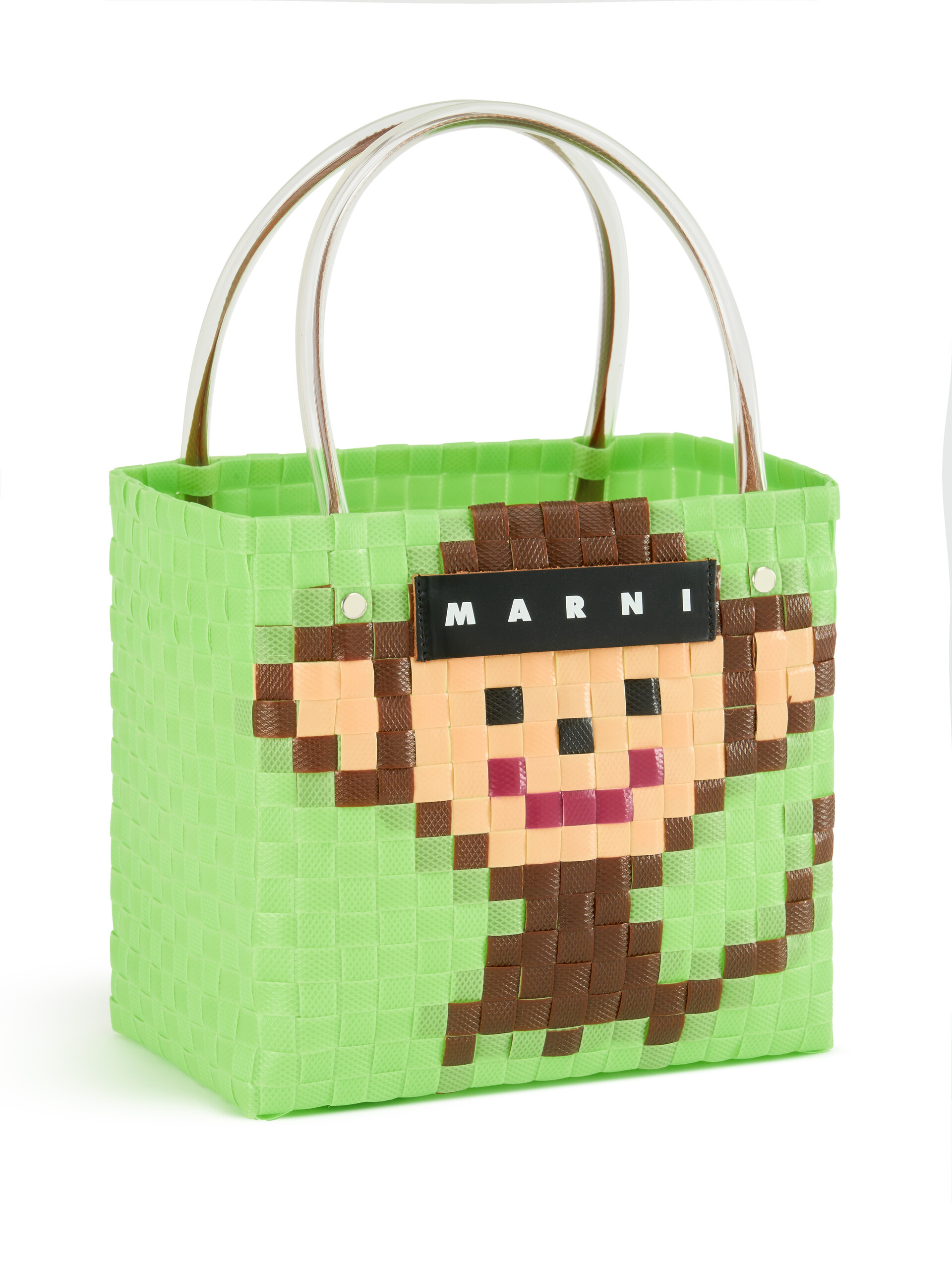 Light green MARNI MARKET ANIMAL BASKET bag - Shopping Bags - Image 4