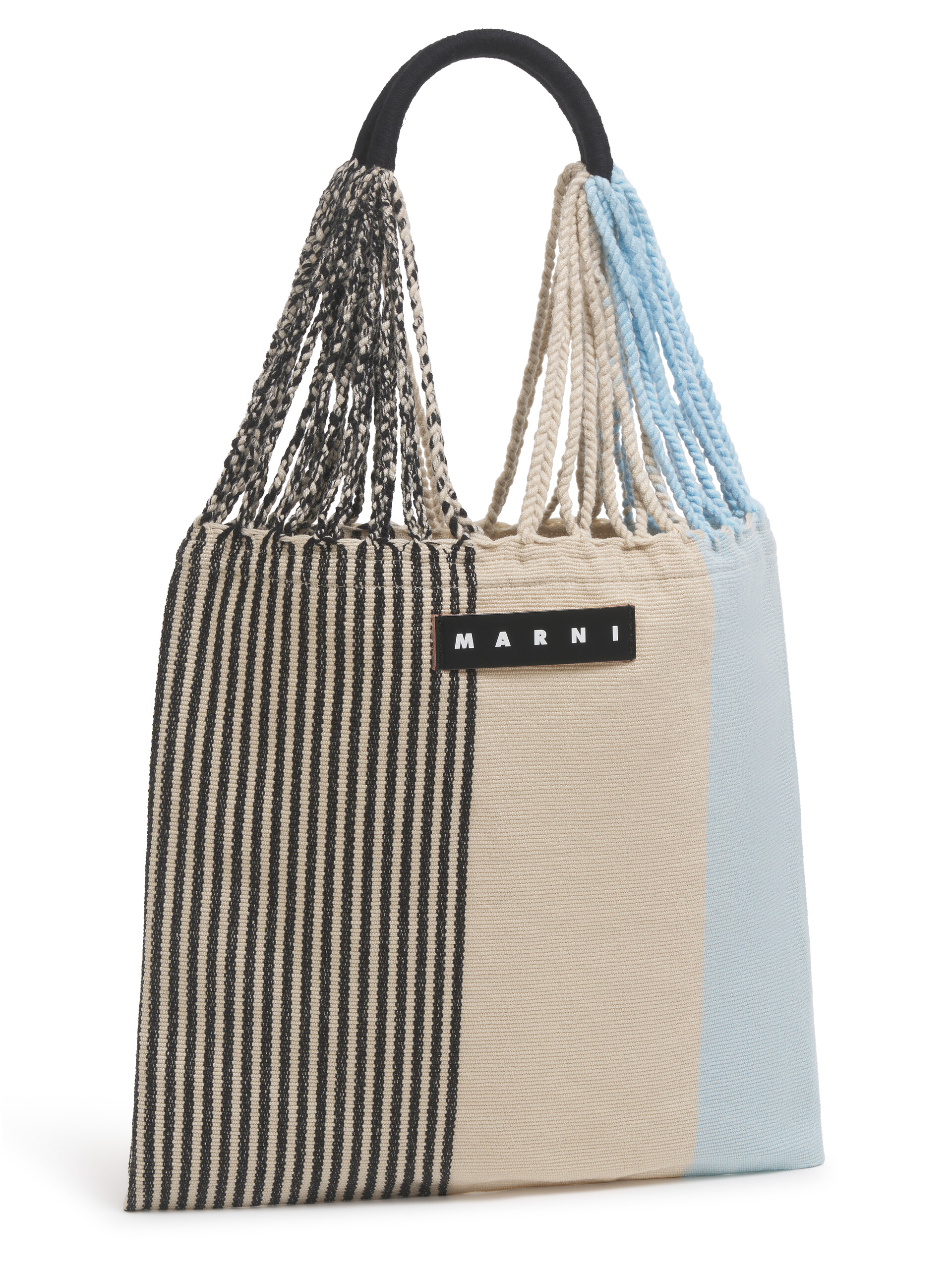MARNI MARKET ポリエステル ショッピングバッグ ハンモック風ハンドル付き グレー/ターコイズ/レッド - ハンドバッグ - Image 4