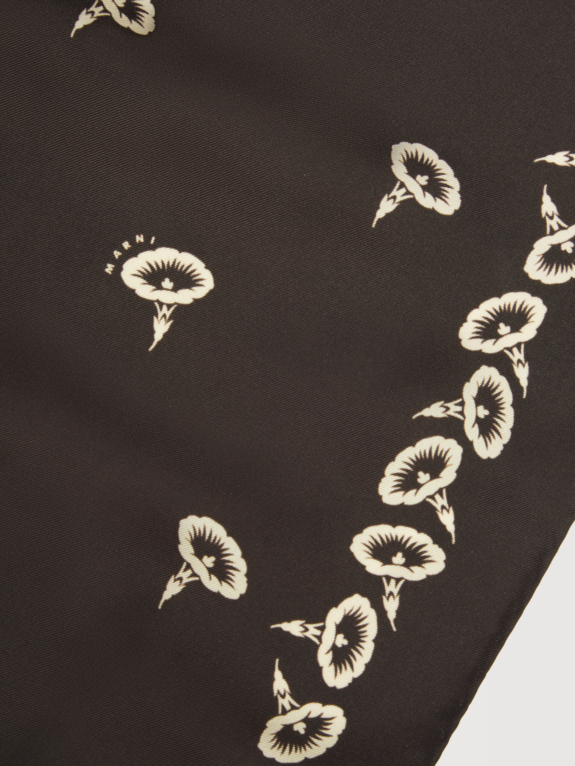 ブラウン シルクのフーラード フローラルプリント入り - その他アクセサリー - Image 3