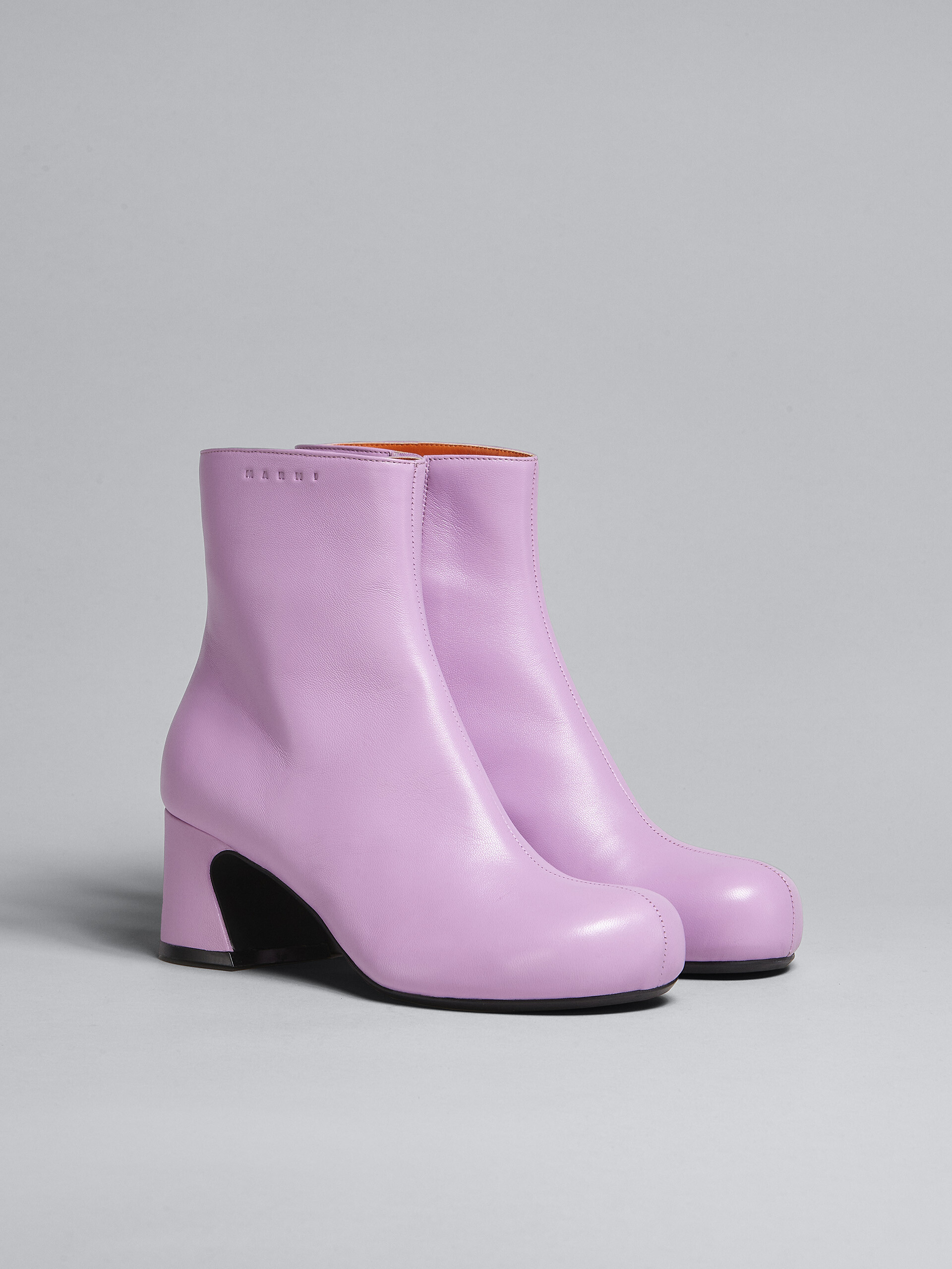 Pink leather ankle boot - Boots - Image 2