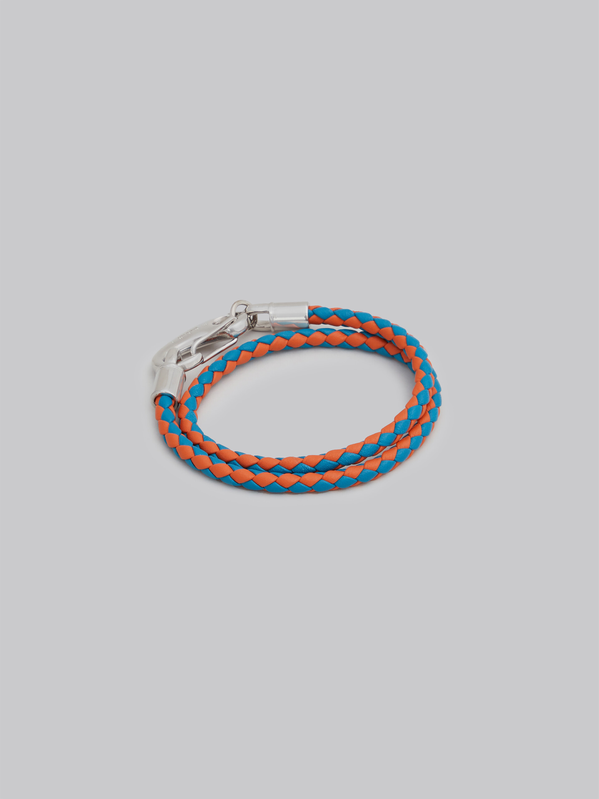 Turquoise and orange woven leather bracelet - Bracelets - Image 3