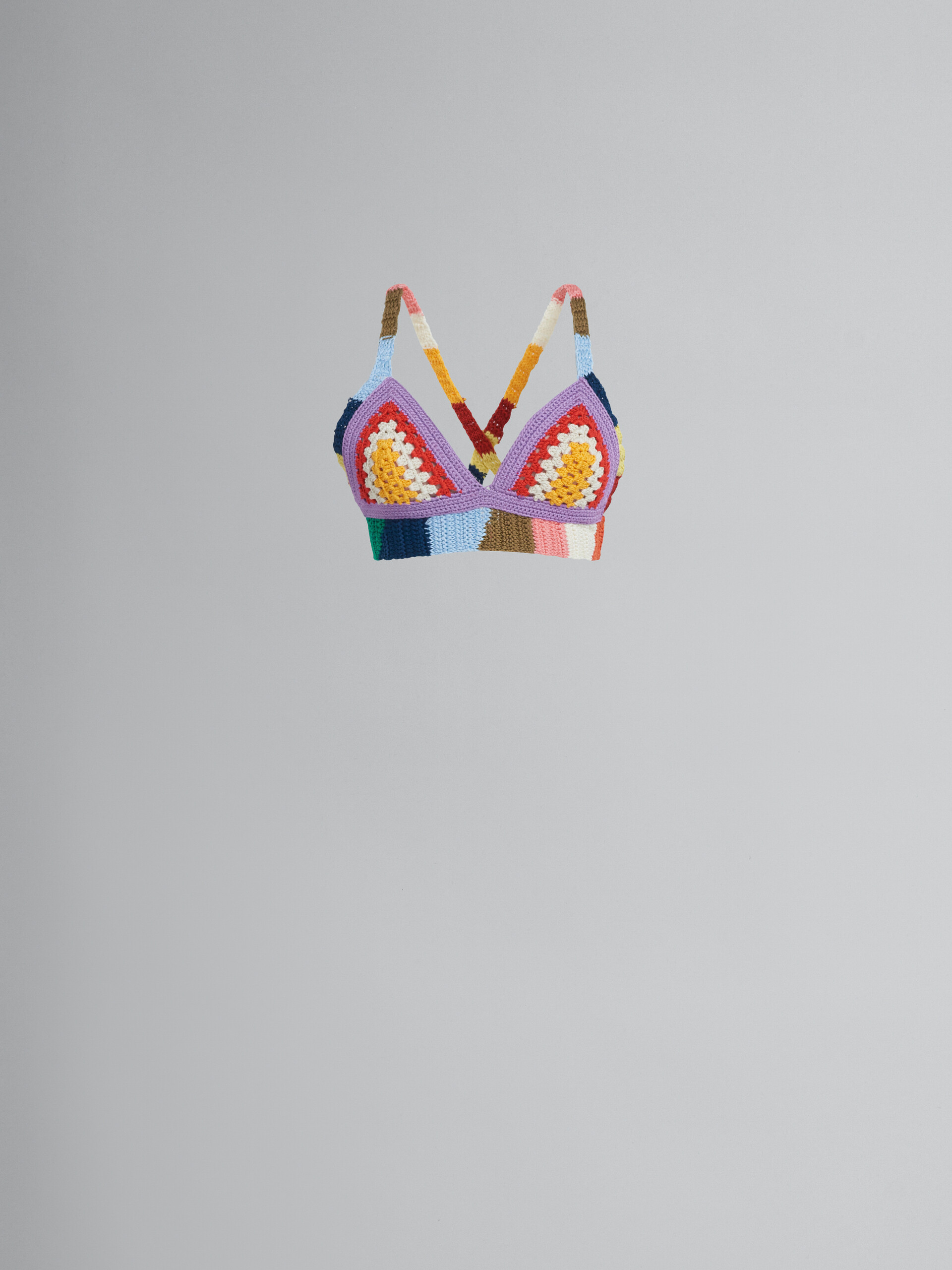 Marni x No Vacancy Inn - Multicolour cotton-knit triangle top - Shirts - Image 1