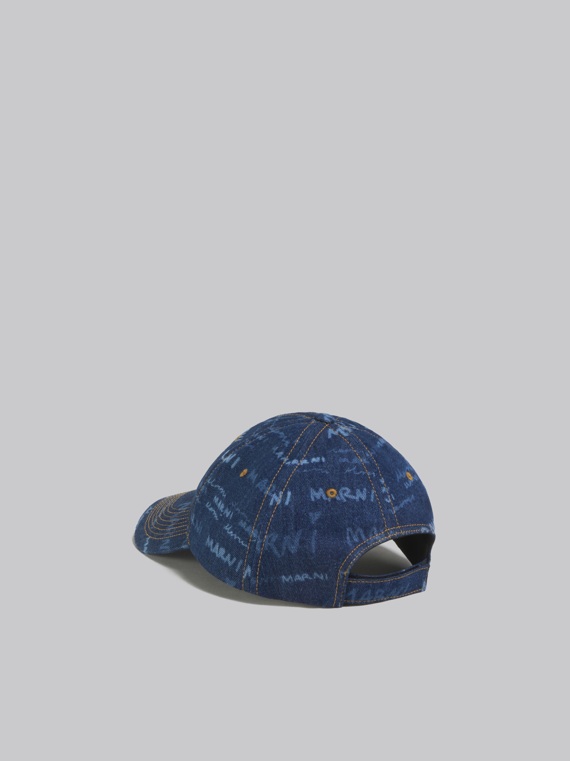 Blue denim baseball cap with Mega Marni motif - Hats - Image 3