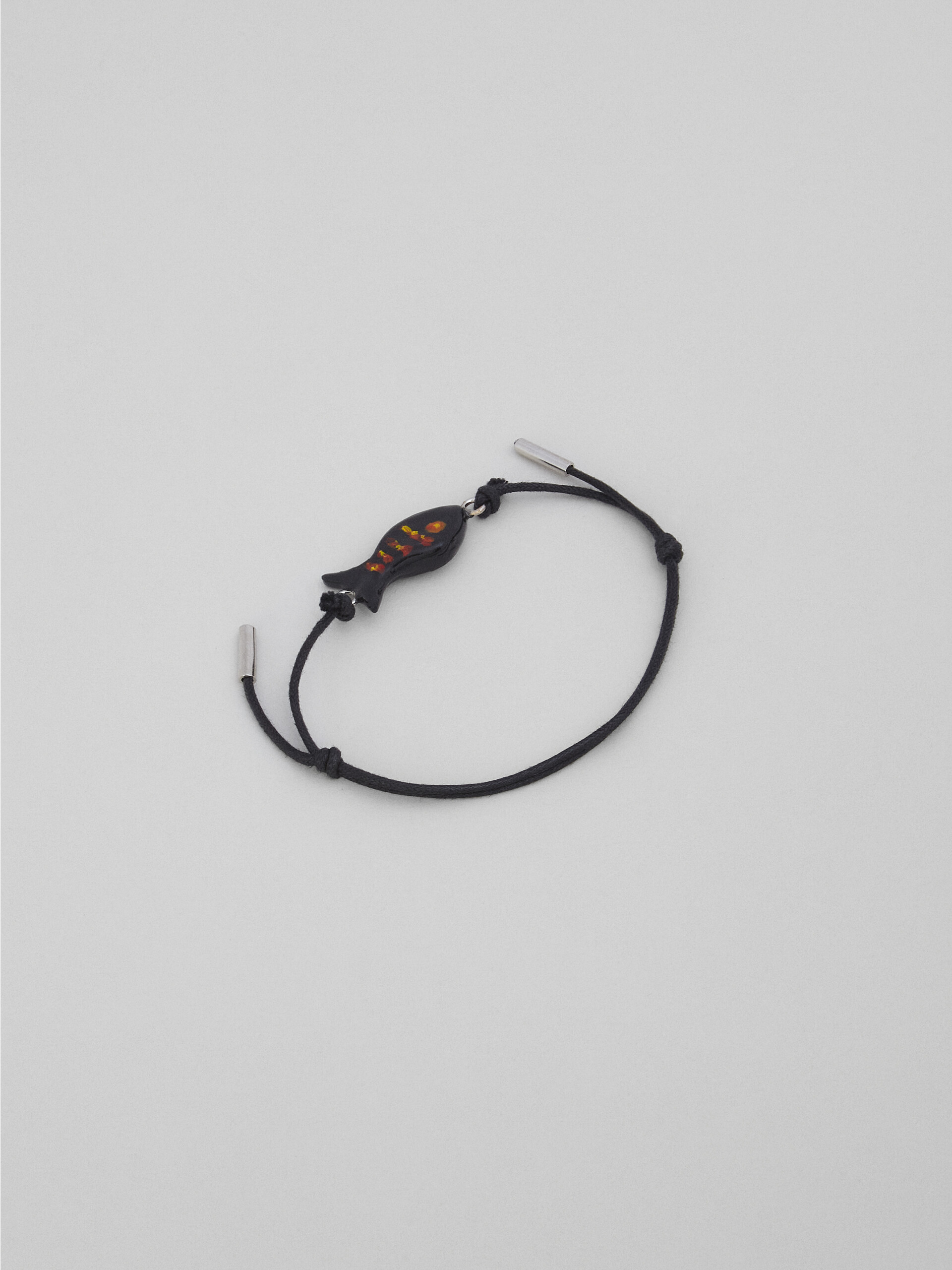 Bracelet en cuir avec poisson en métal émaillé - Bracelets - Image 2
