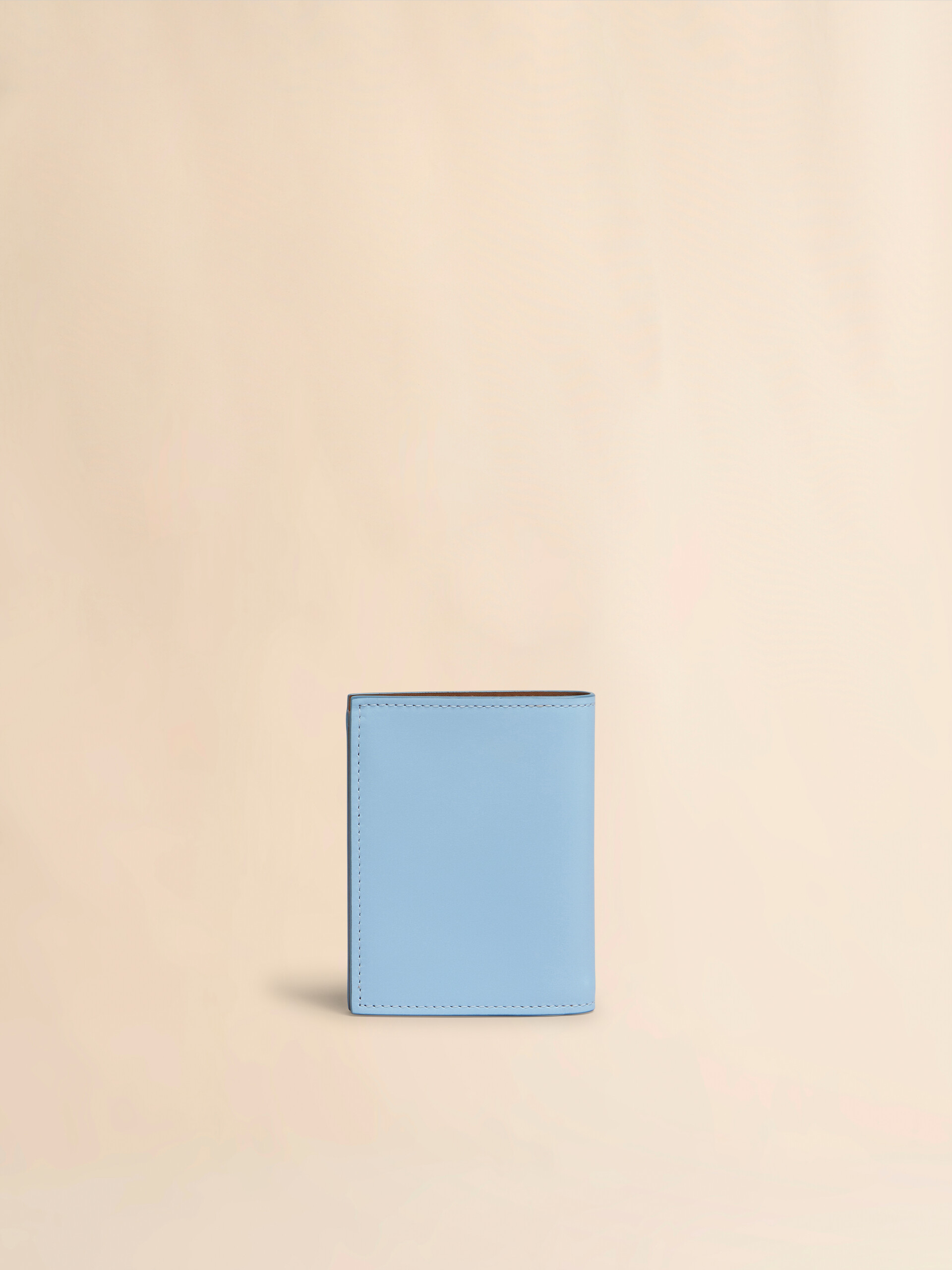 Blue leather bifold wallet with raised Marni logo - Wallets - Image 3