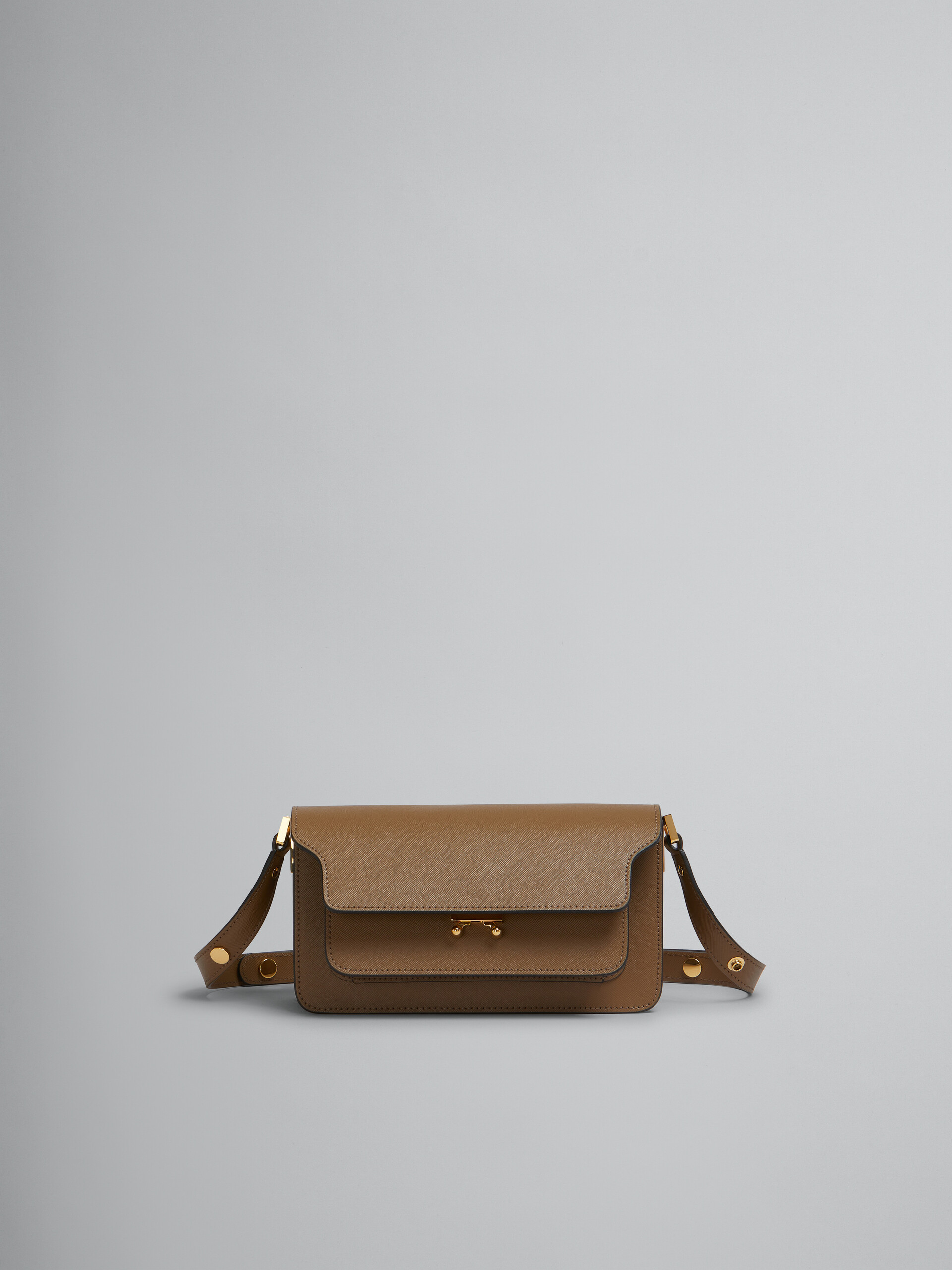 Braune Tasche Trunk aus Saffiano-Leder | Marni