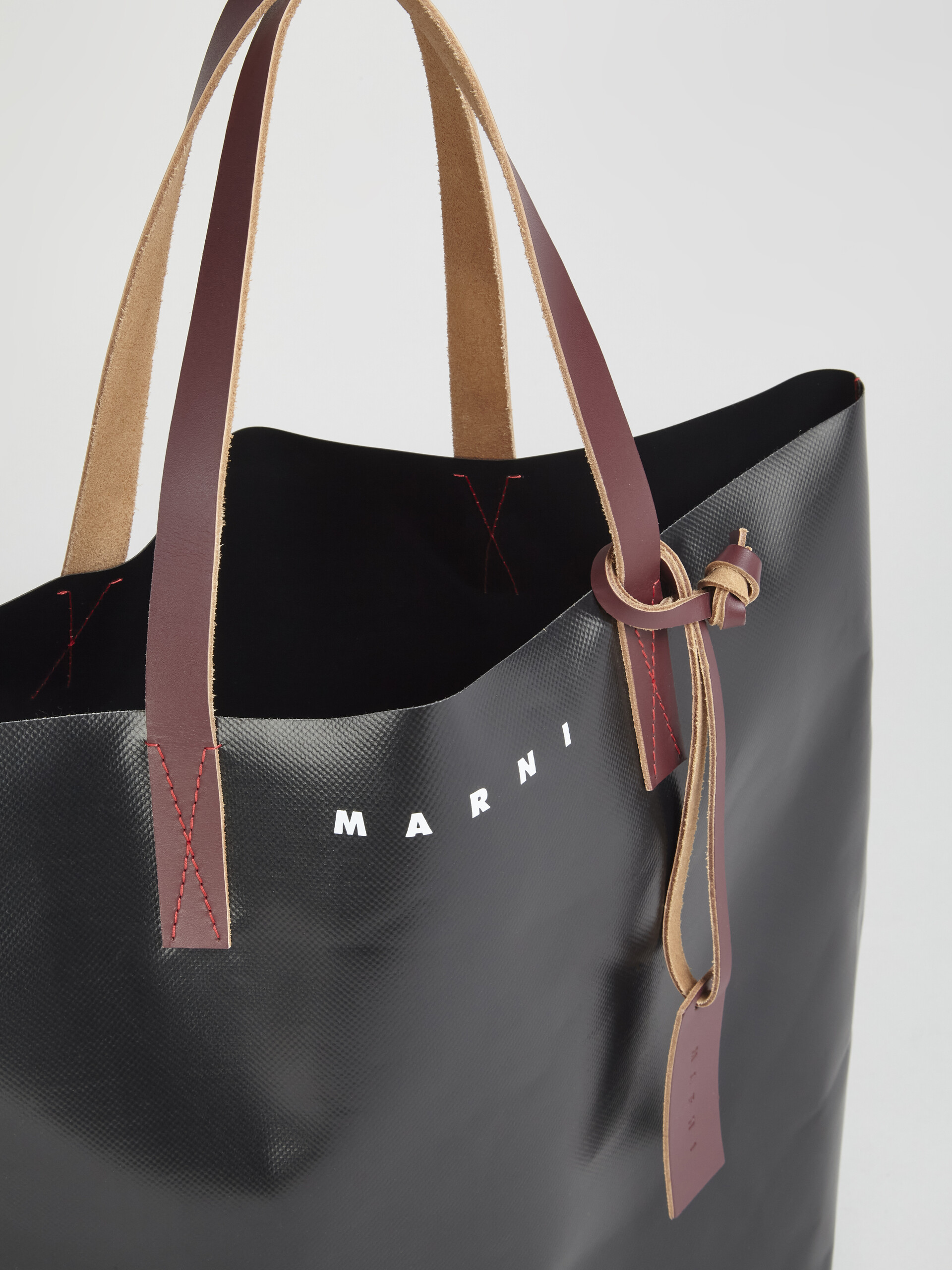 Black TRIBECA PVC shopping bag - Shopping Bags - Image 5