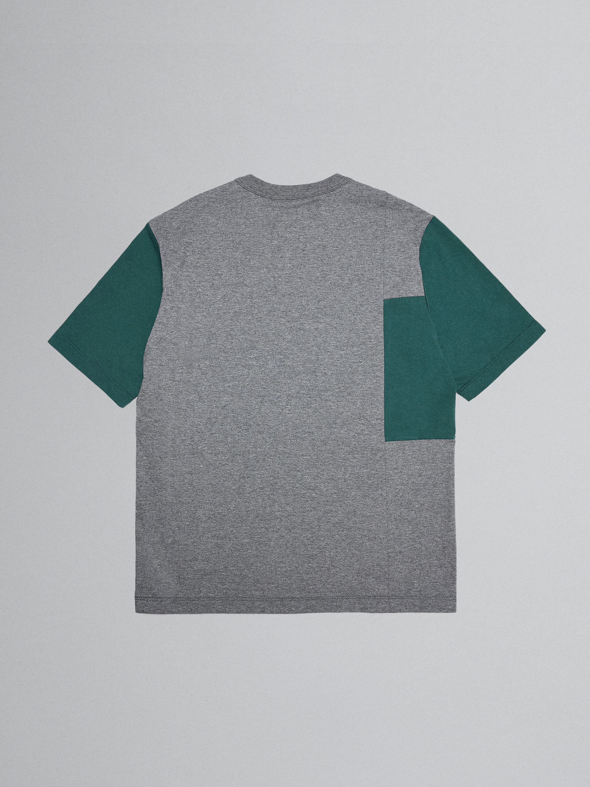 Grey melange college T-shirt with contrast panels - T-shirts - Image 2