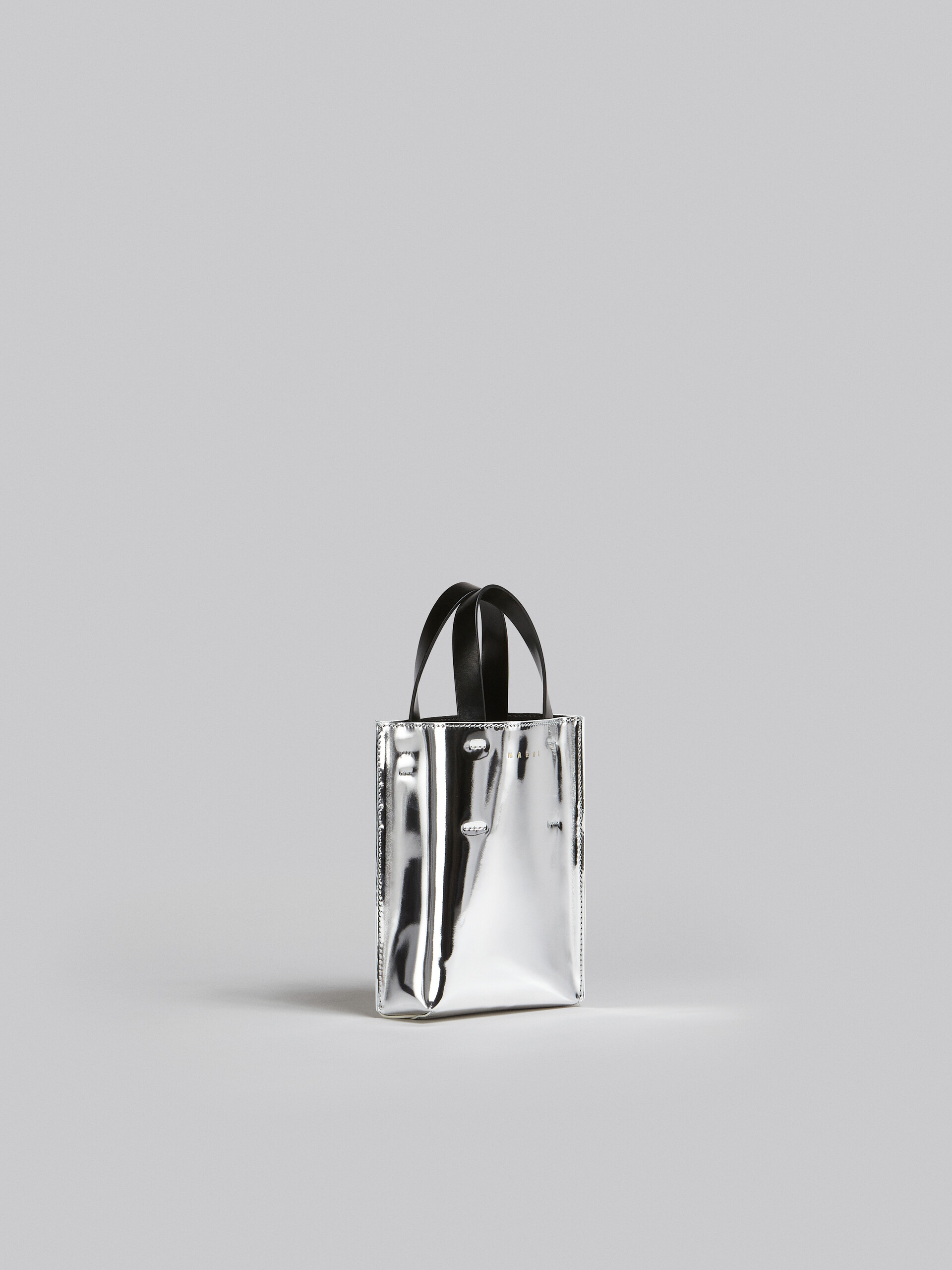 Museo Nano Bag in silver mirrored leather - Shopping Bags - Image 6