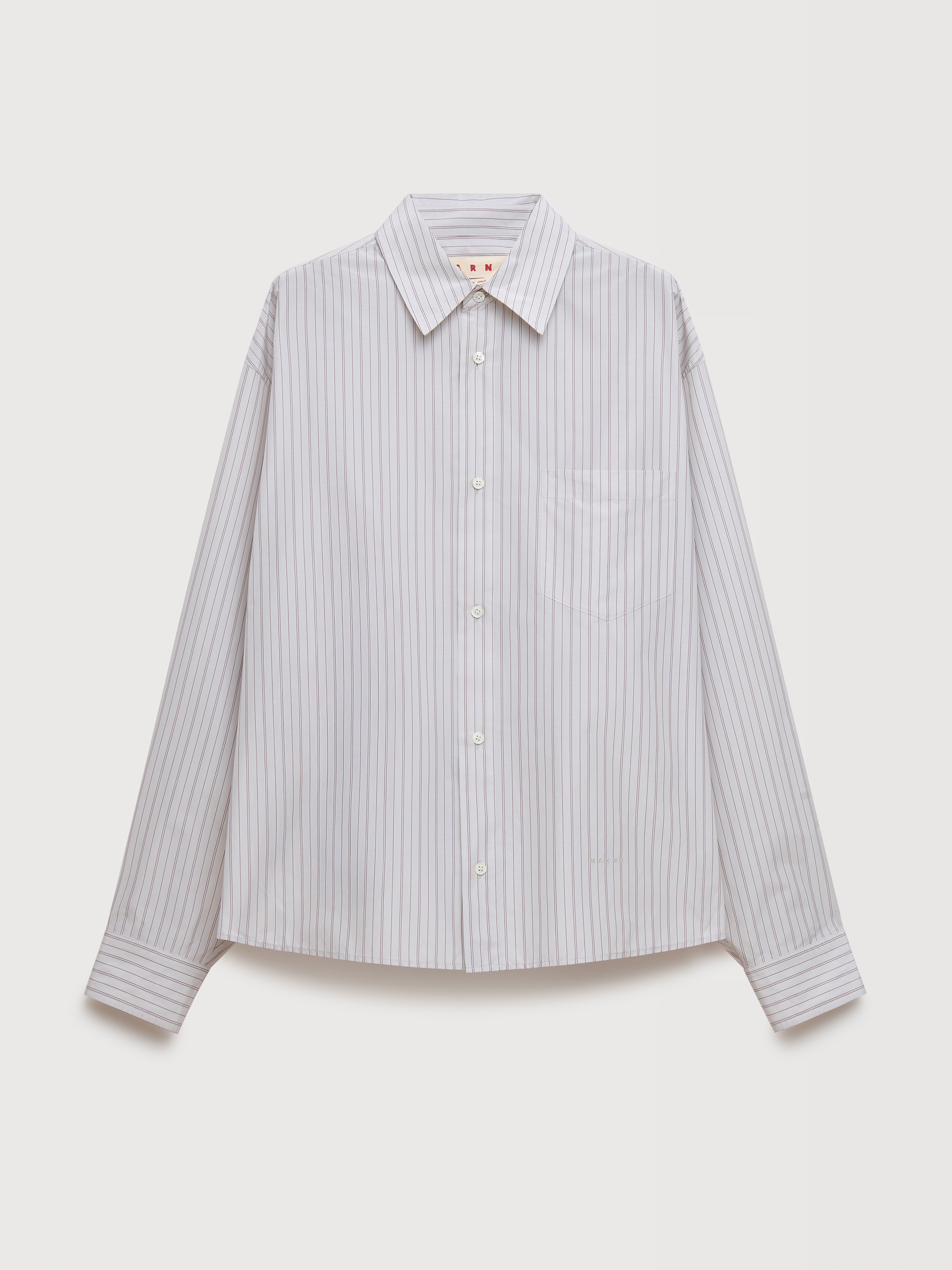 White techno poplin shirt with thin stripe - Shirts - Image 1