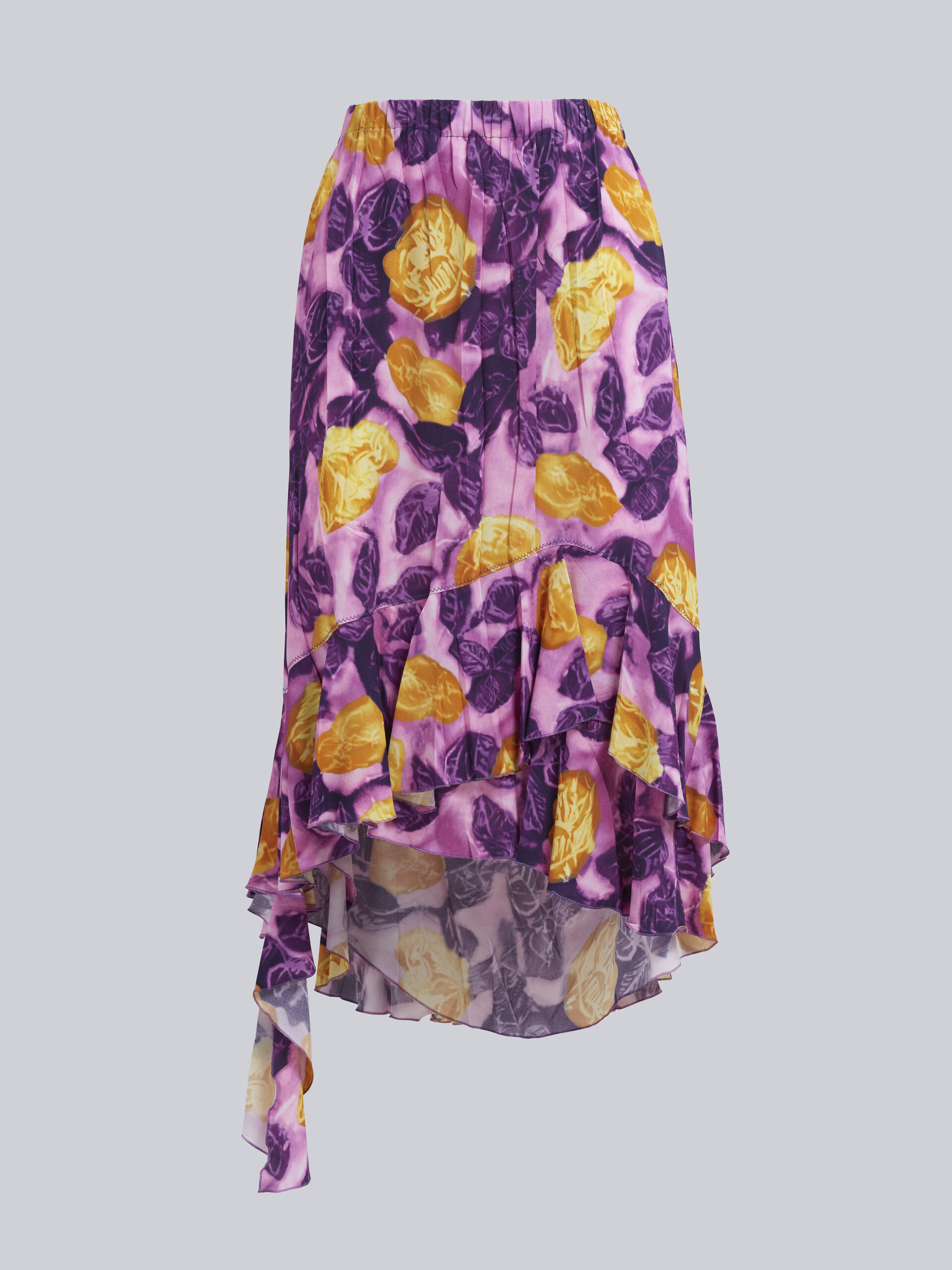 Morning Blossom print viscose sablè skirt - Skirts - Image 1