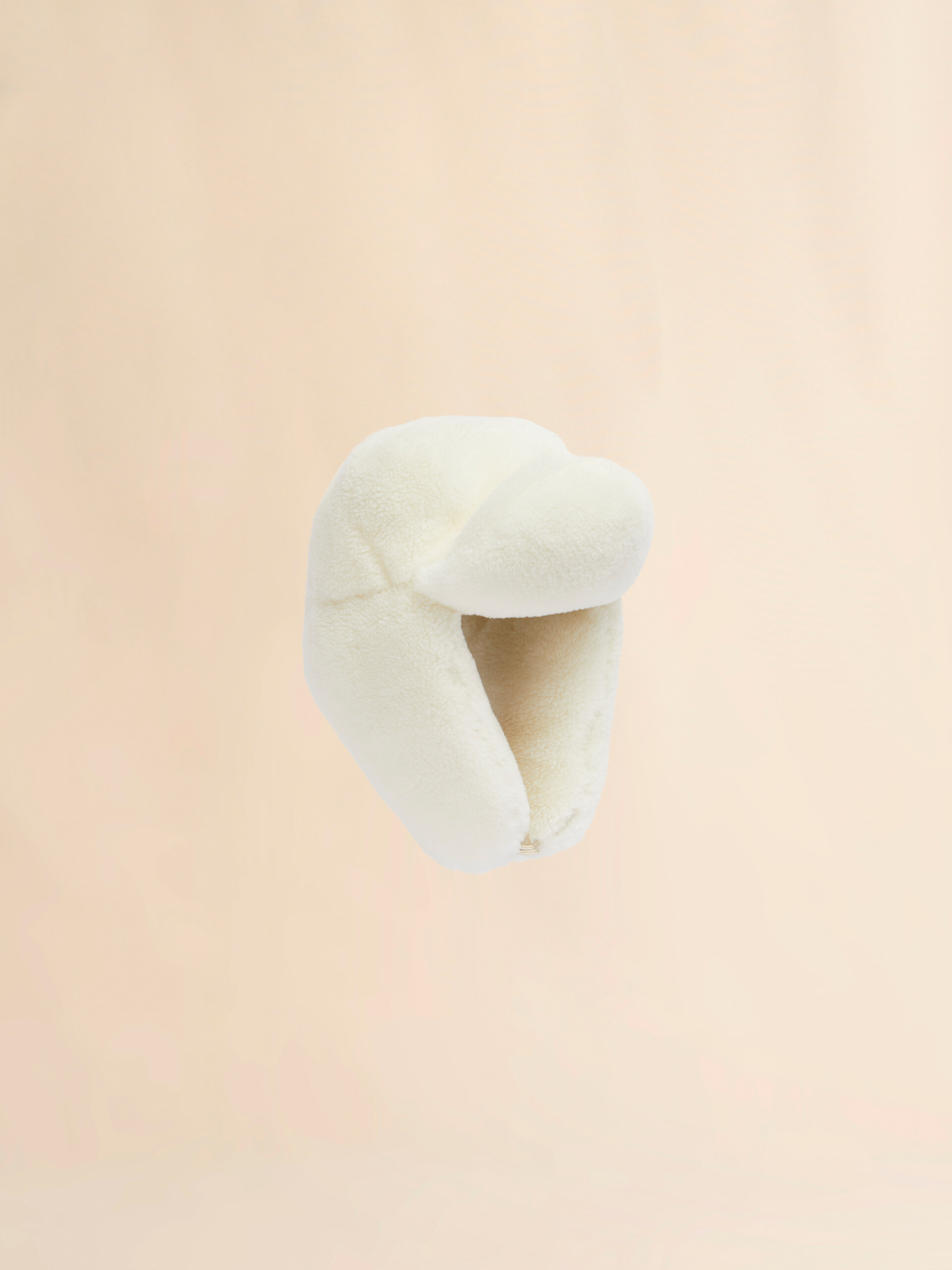 White shearling aviator hat - Hats - Image 1