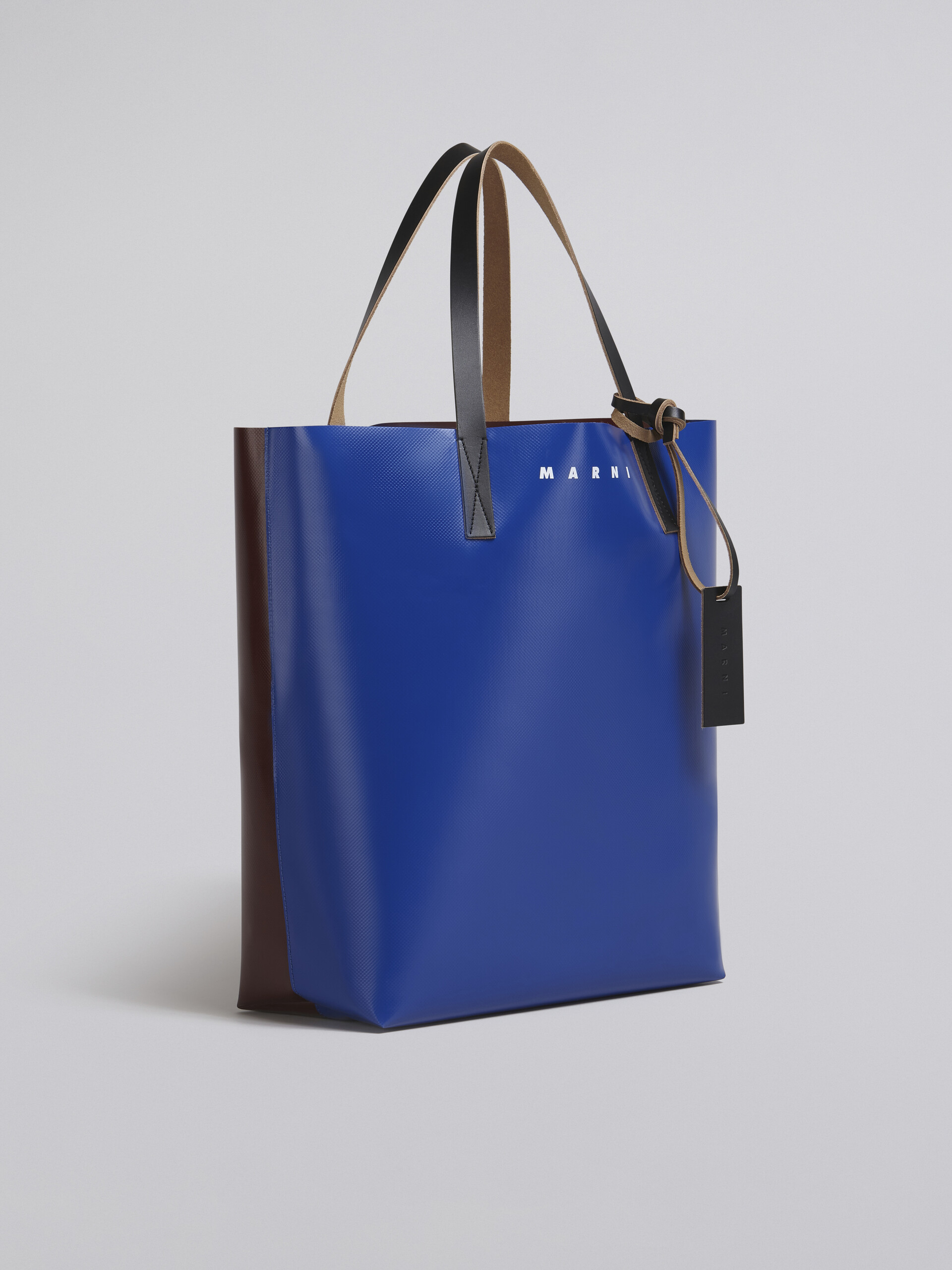 North-south bi-coloured bordeaux and blue TRIBECA PVC shopping bag - Shopping Bags - Image 4