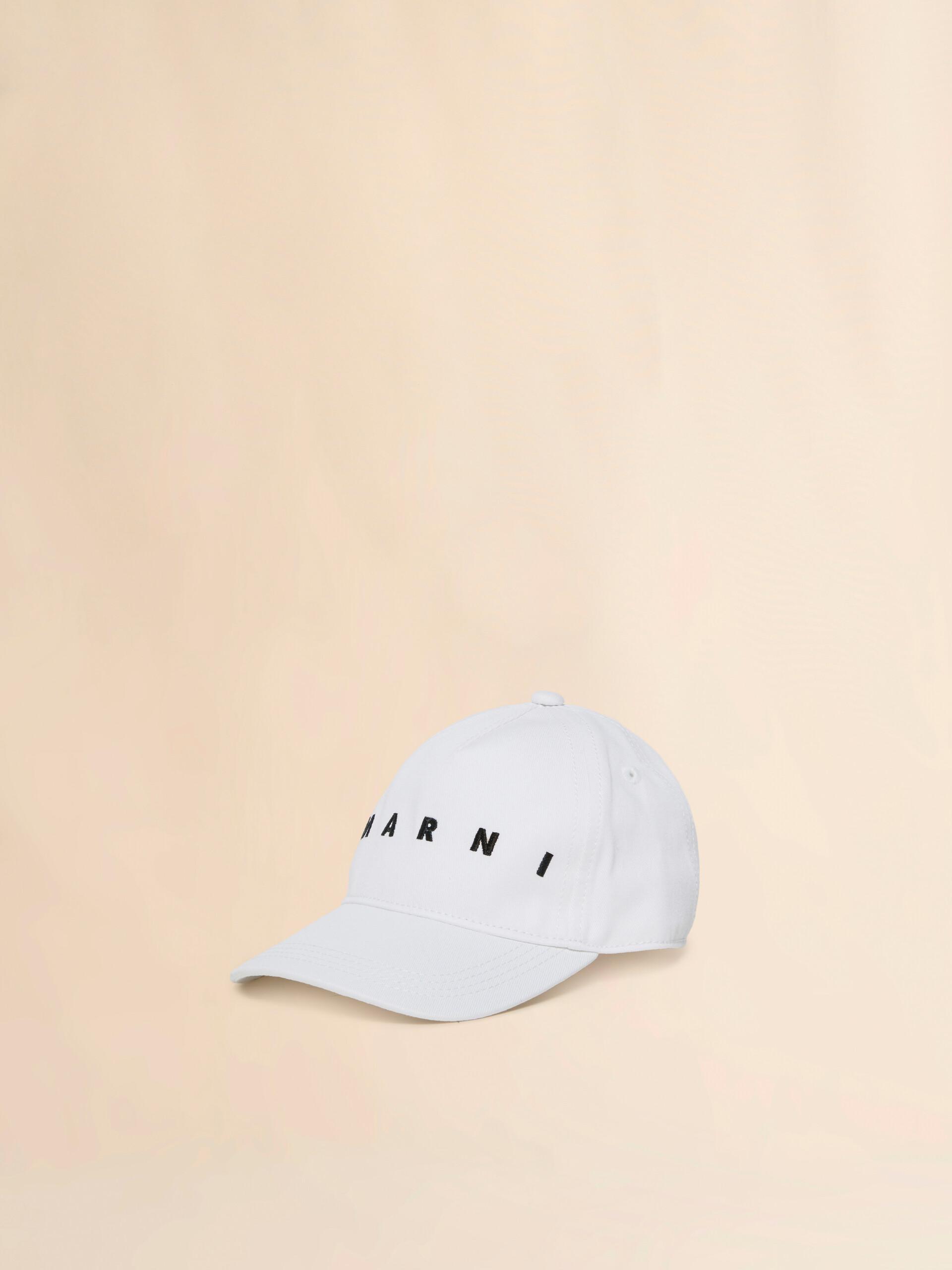 White cotton baseball cap with Marni embroidery - Caps - Image 1