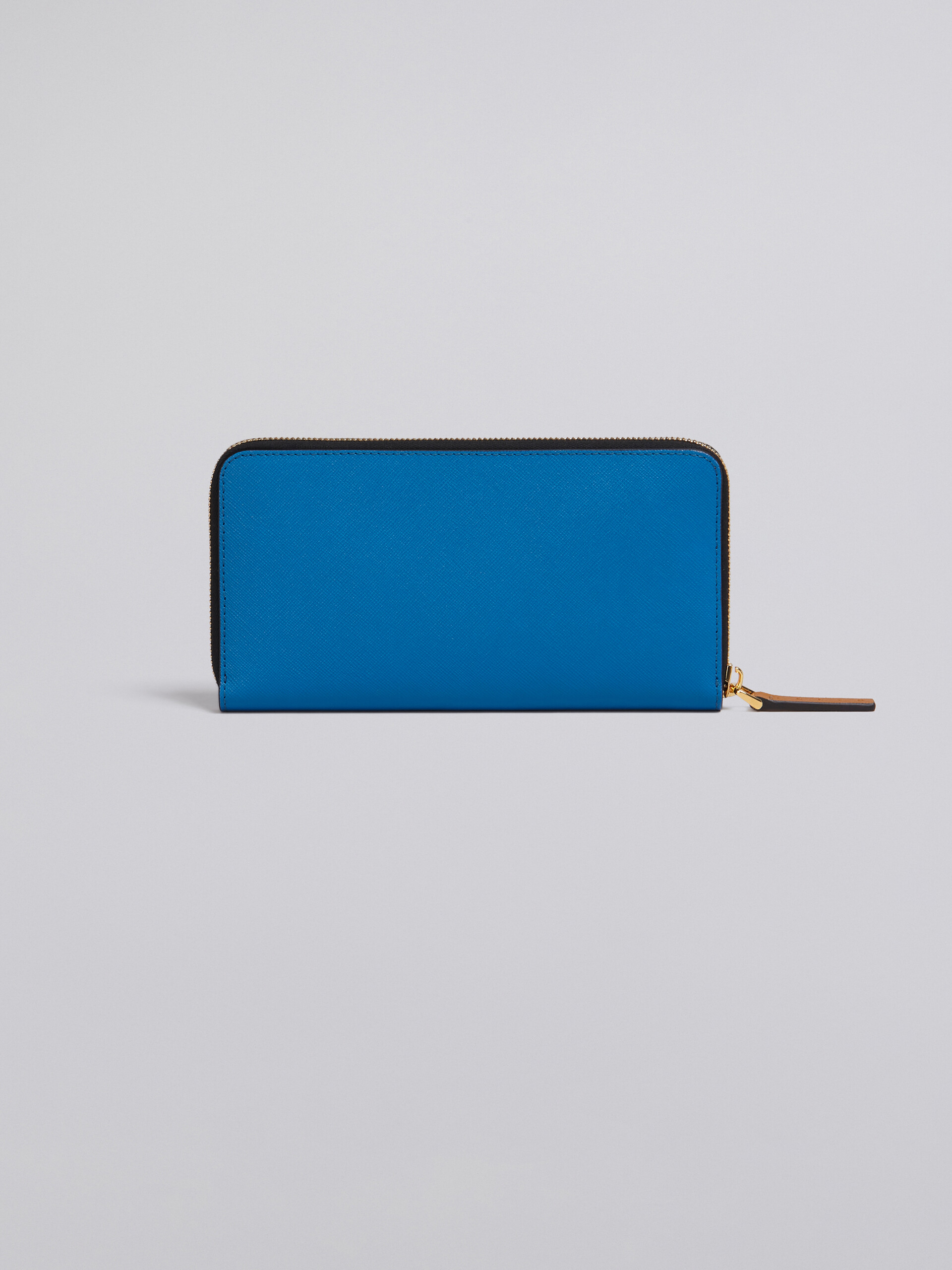 Brown white and blue saffiano leather zip-around wallet - Wallets - Image 3