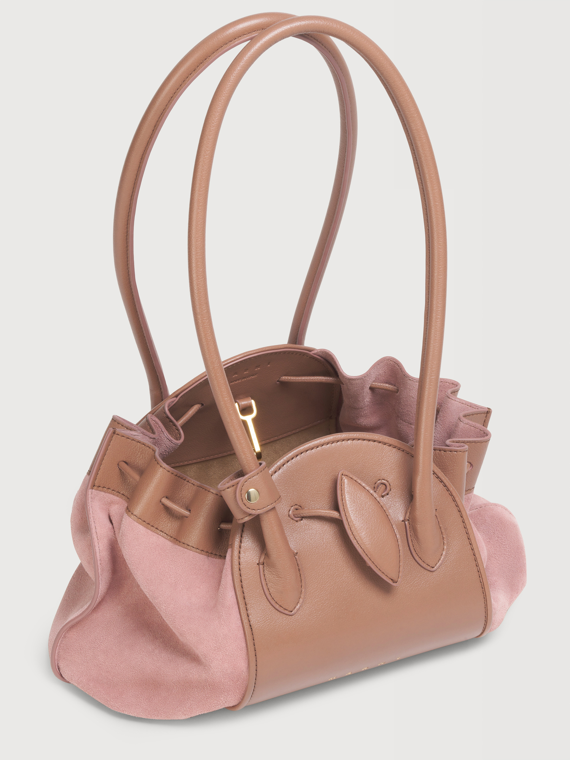 Blue leather and suede Tulipea shoulder bag - Shopping Bags - Image 3