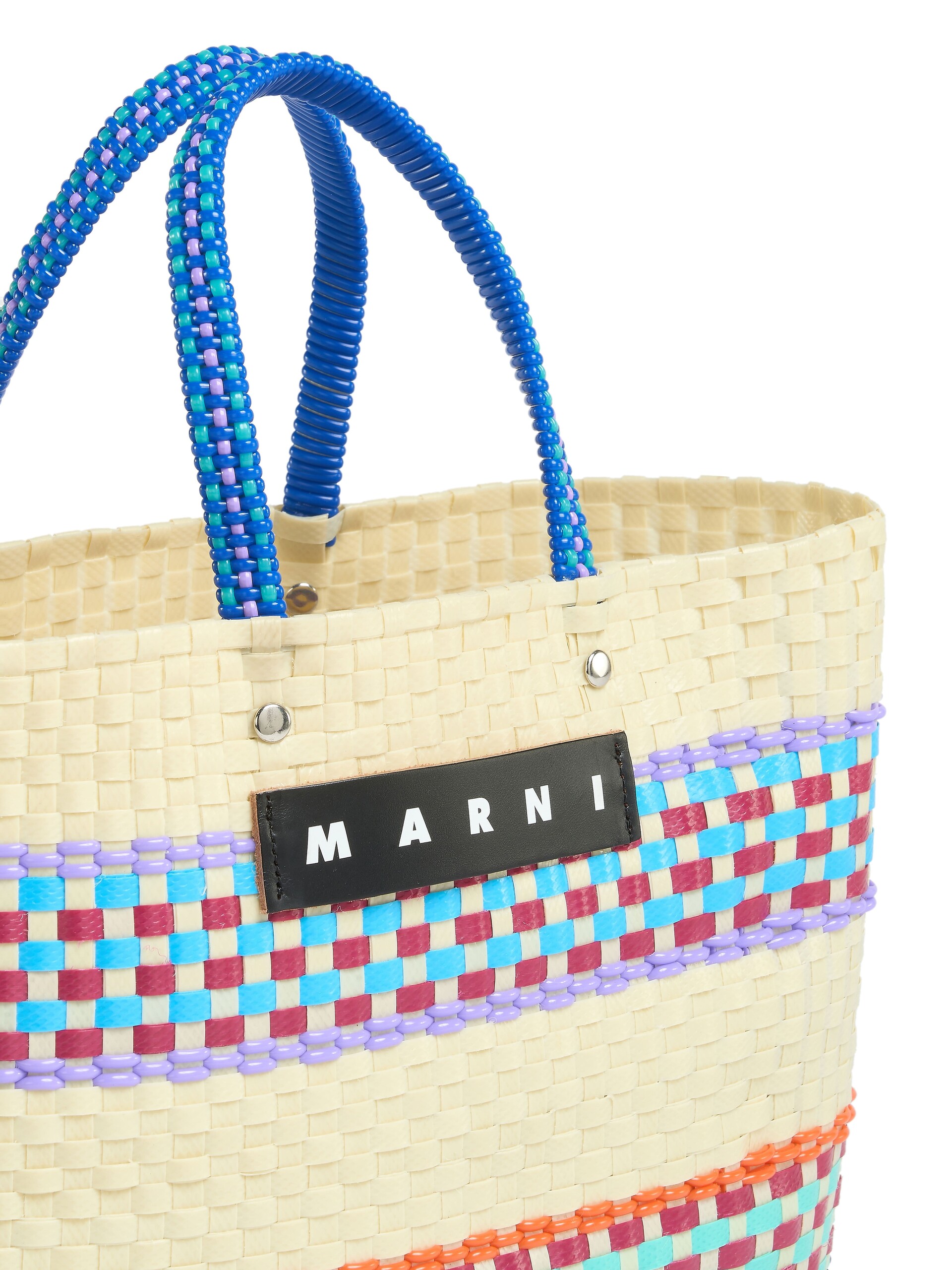 Cream MARNI MARKET RETRO BASKET bag - Shopping Bags - Image 4