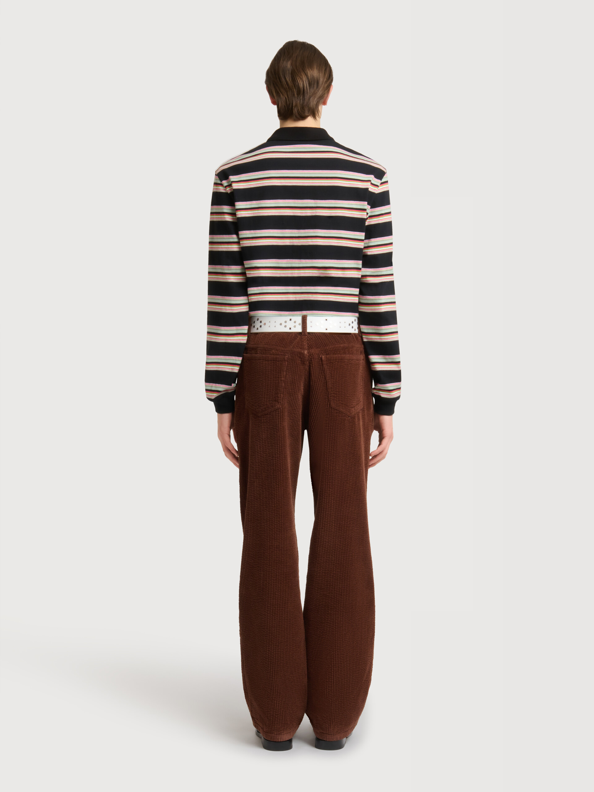 Brown corduroy flared trousers - Pants - Image 3
