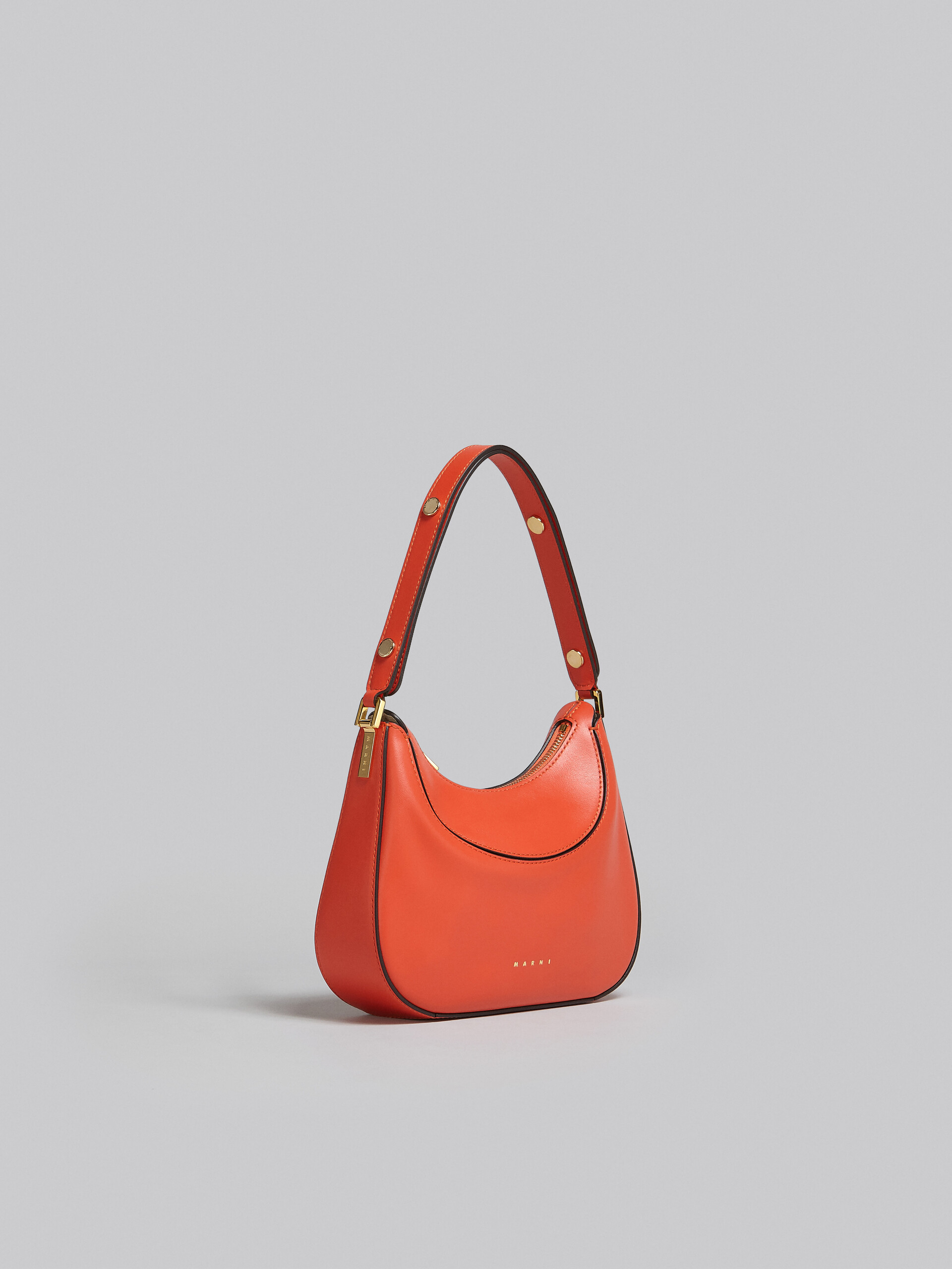 Milano Mini Bag in orange leather - Handbag - Image 6