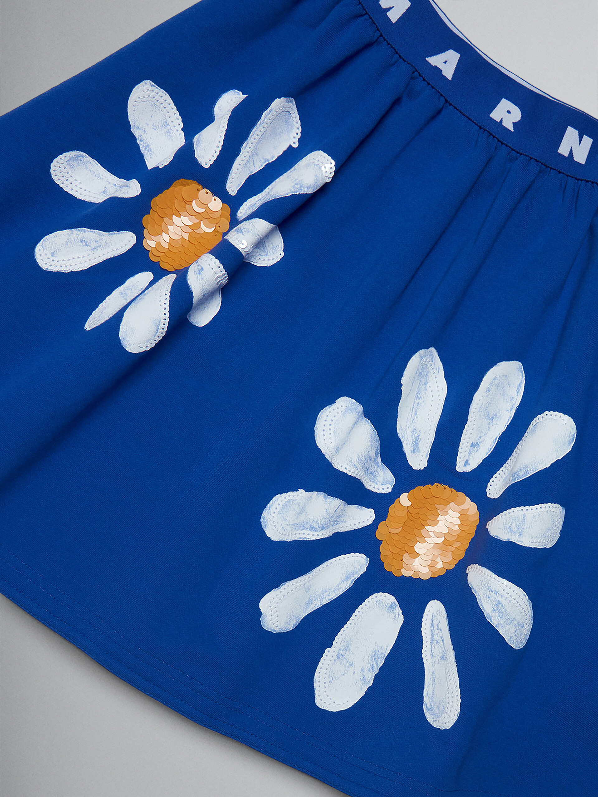 Blue fleece skirt with Daisy motif - Skirts - Image 4
