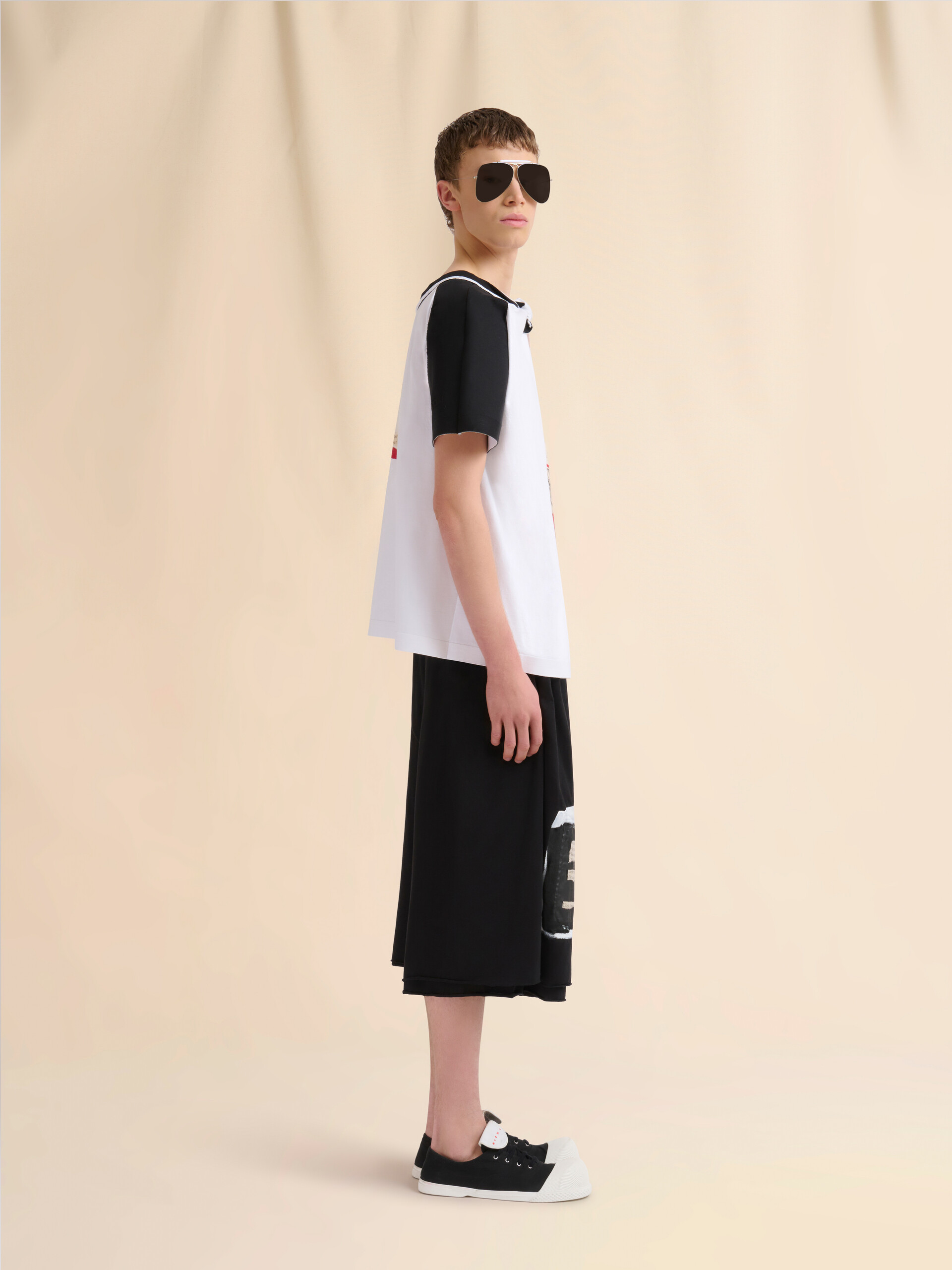 White cotton tank top with fawn print - Shirts - Image 5
