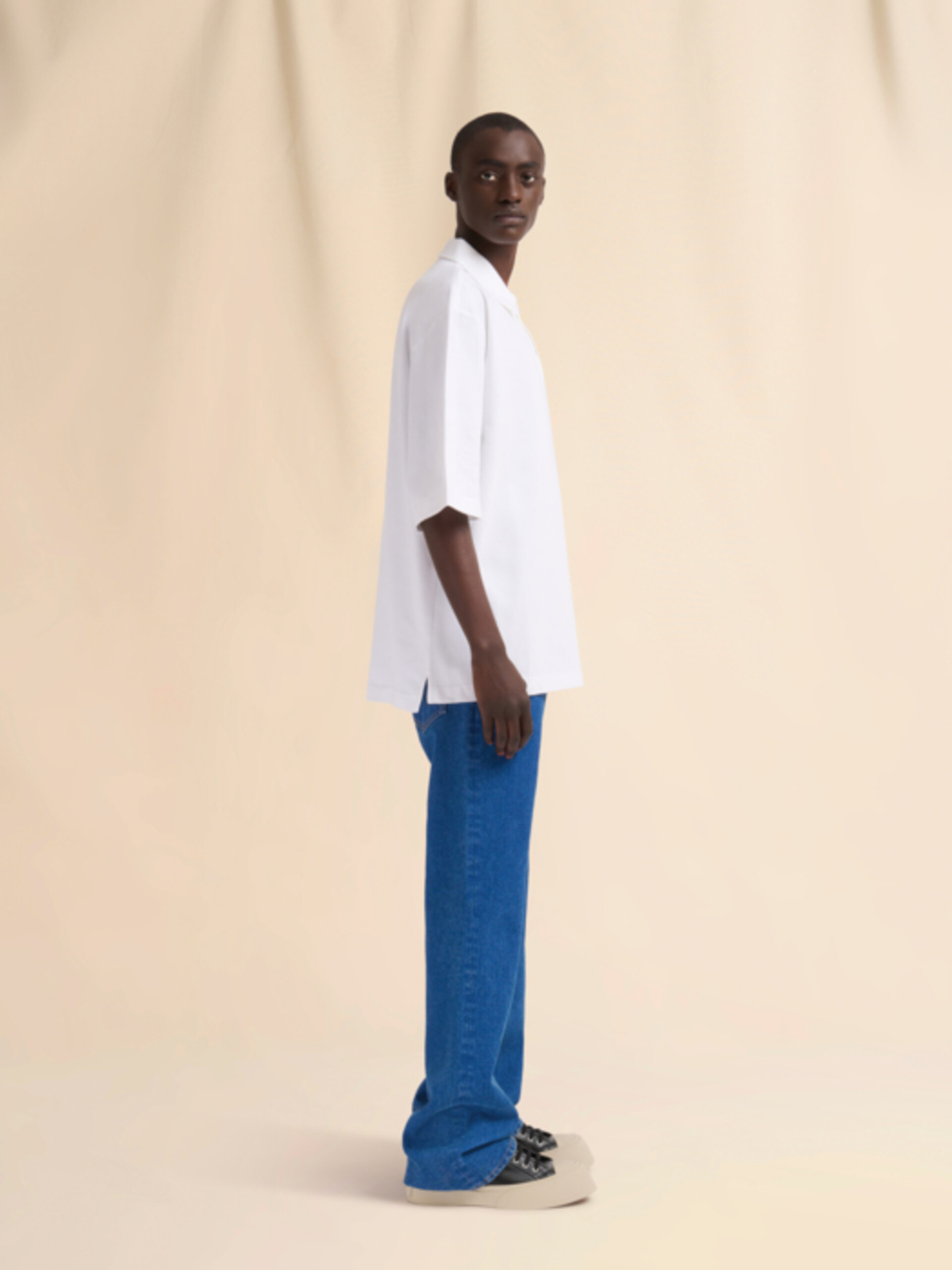 Blue organic cotton oversized polo shirt with Marni patches - Shirts - Image 5