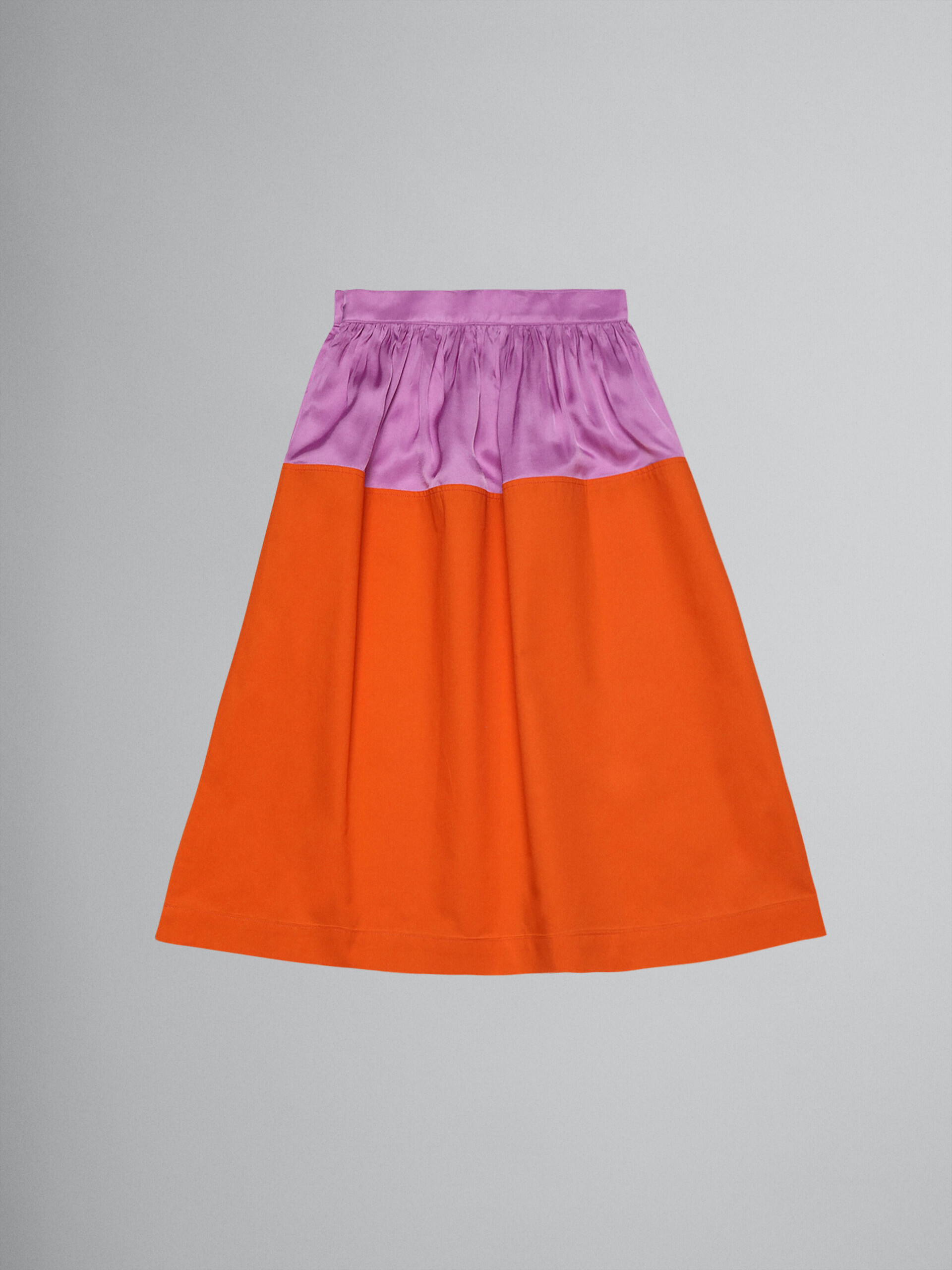 Cotton gabardine and satin skirt - Skirts - Image 2