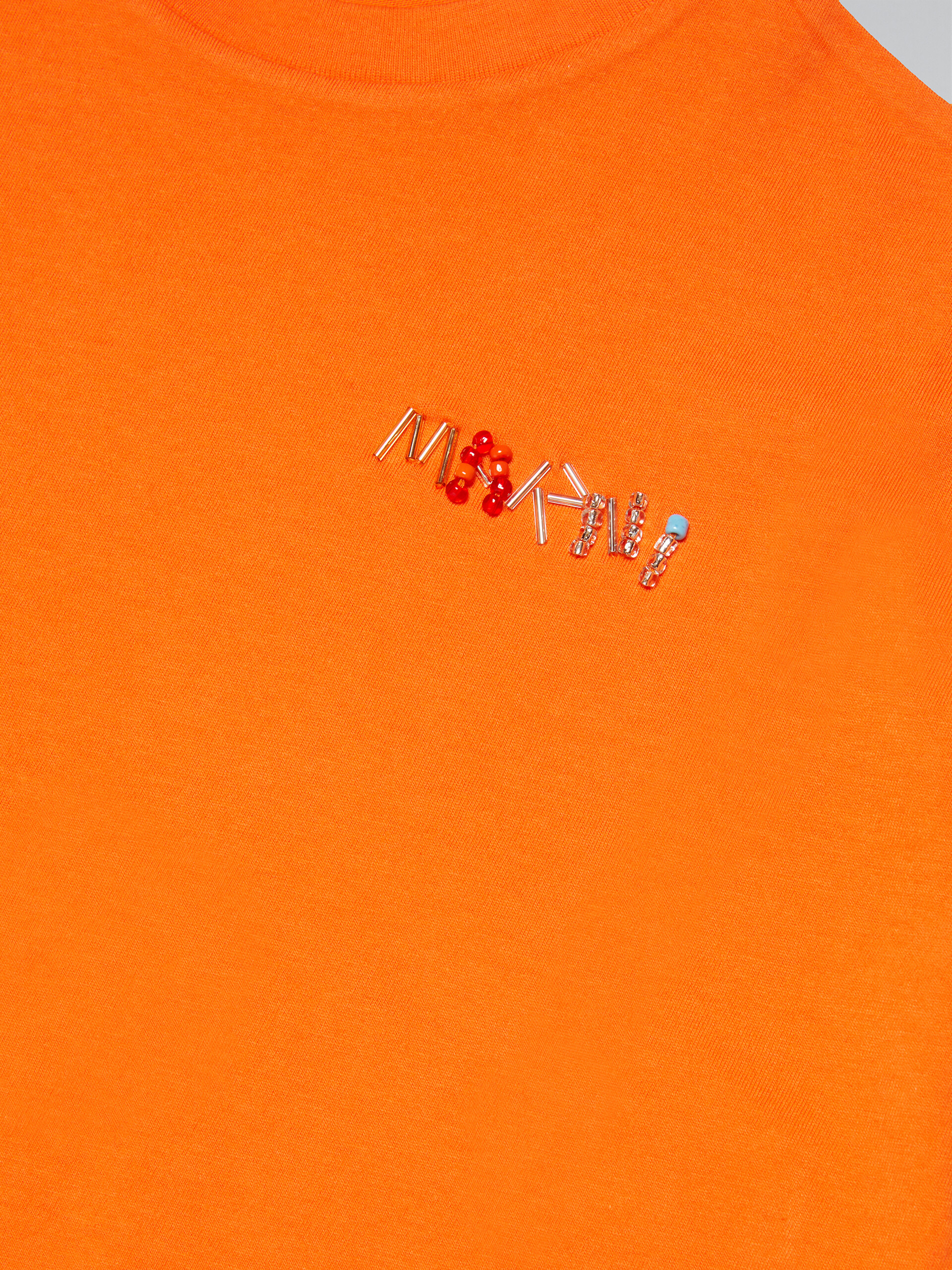 Orange cropped T-shirt with logo - T-shirts - Image 4