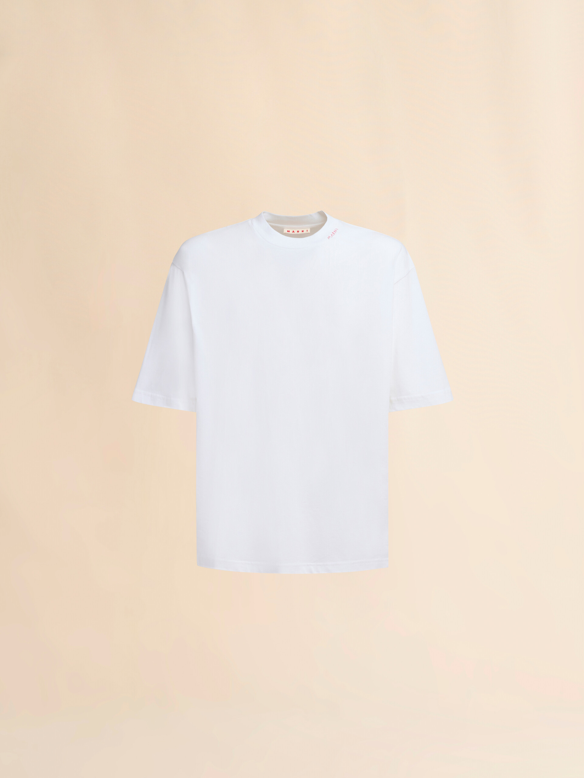 White organic cotton T-shirt with Marni Symbol - Shirts - Image 1