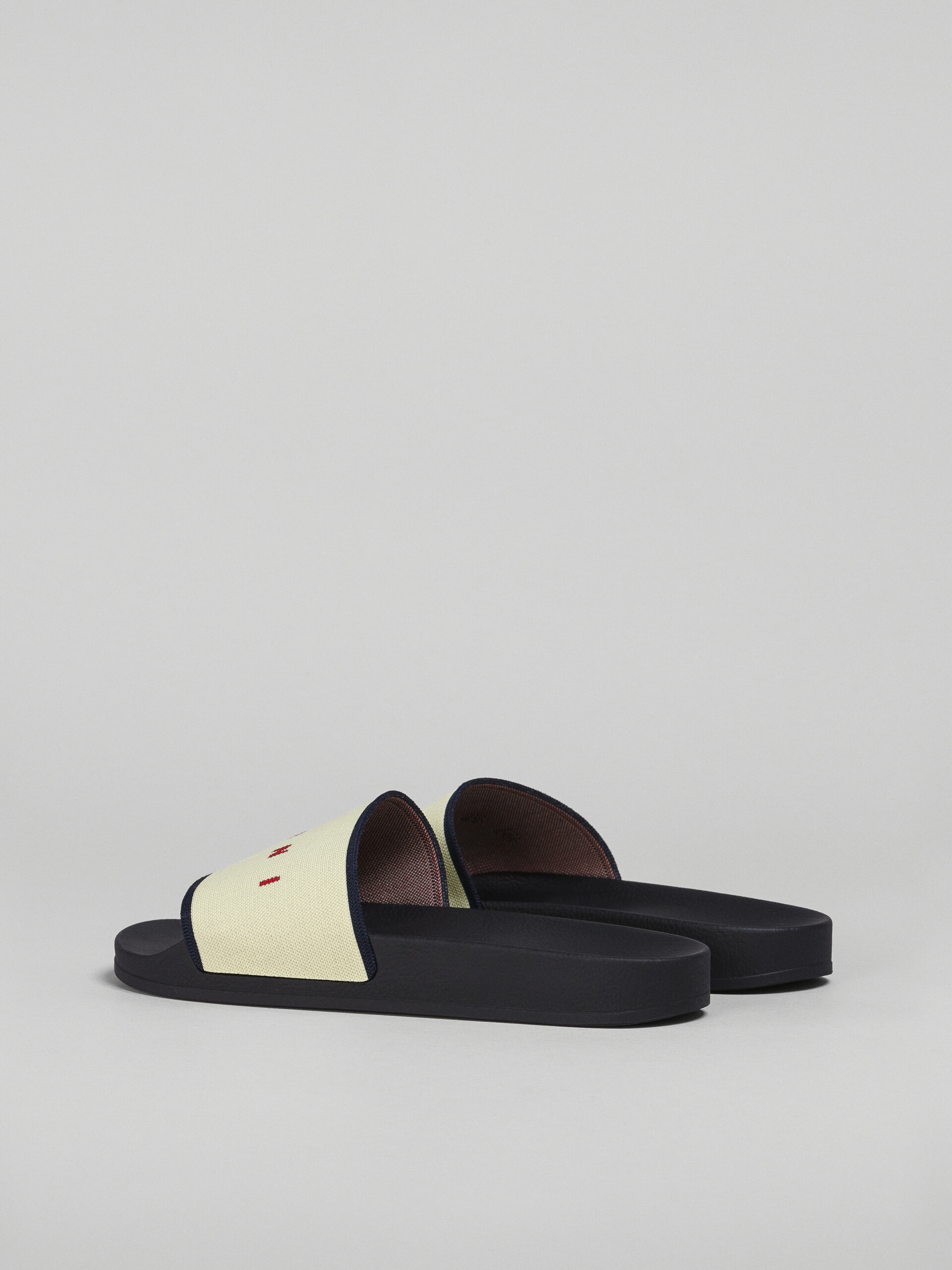 Beige logo jacquard rubber slide - Sandals - Image 3