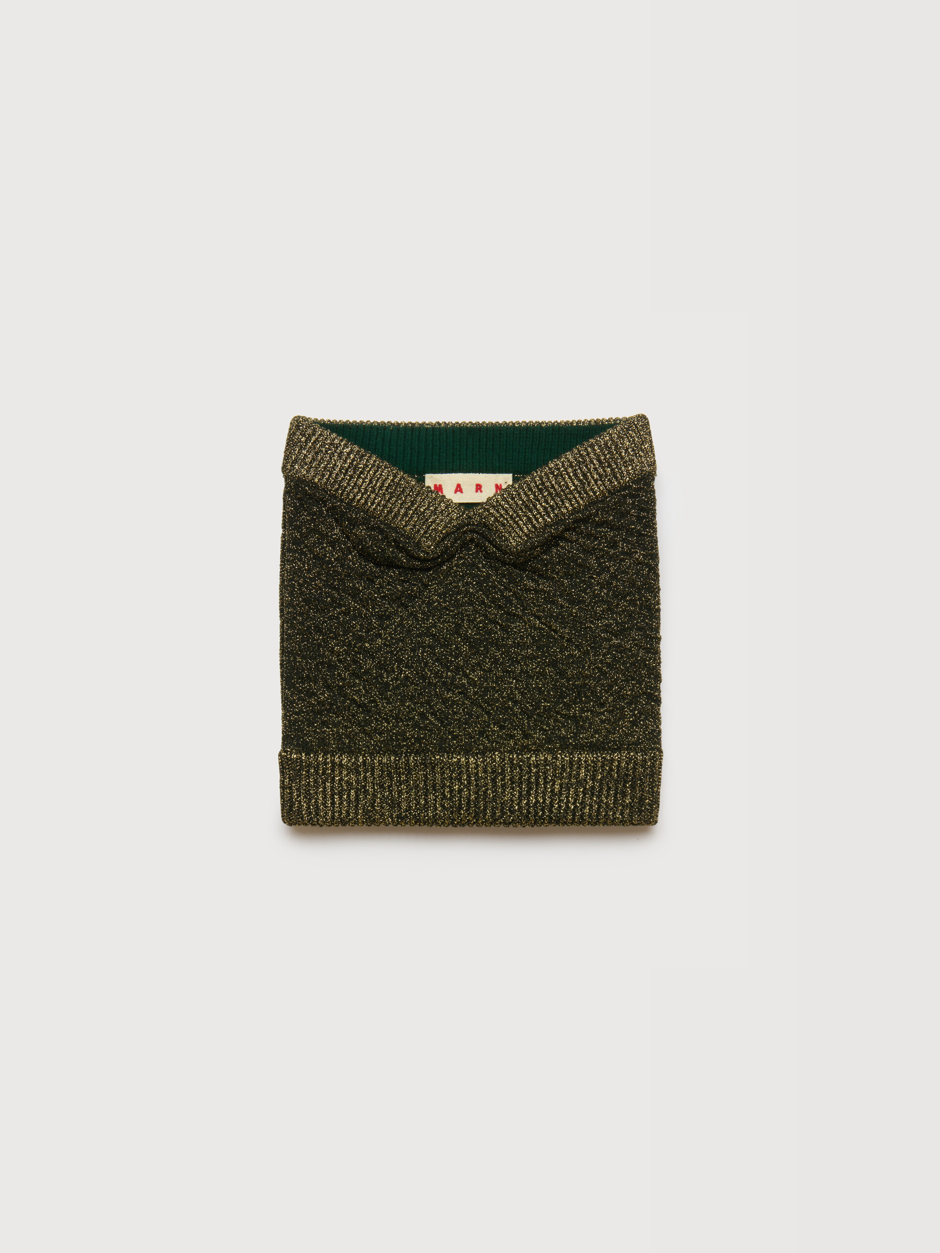 Black wool strapless top with lurex detailing - Shirts - Image 1