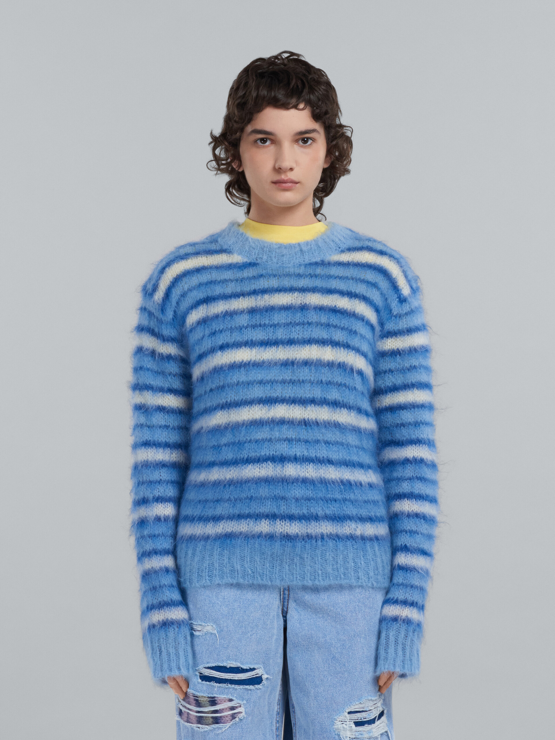Stripes mohair and wool sweater - Pullovers - Image 2