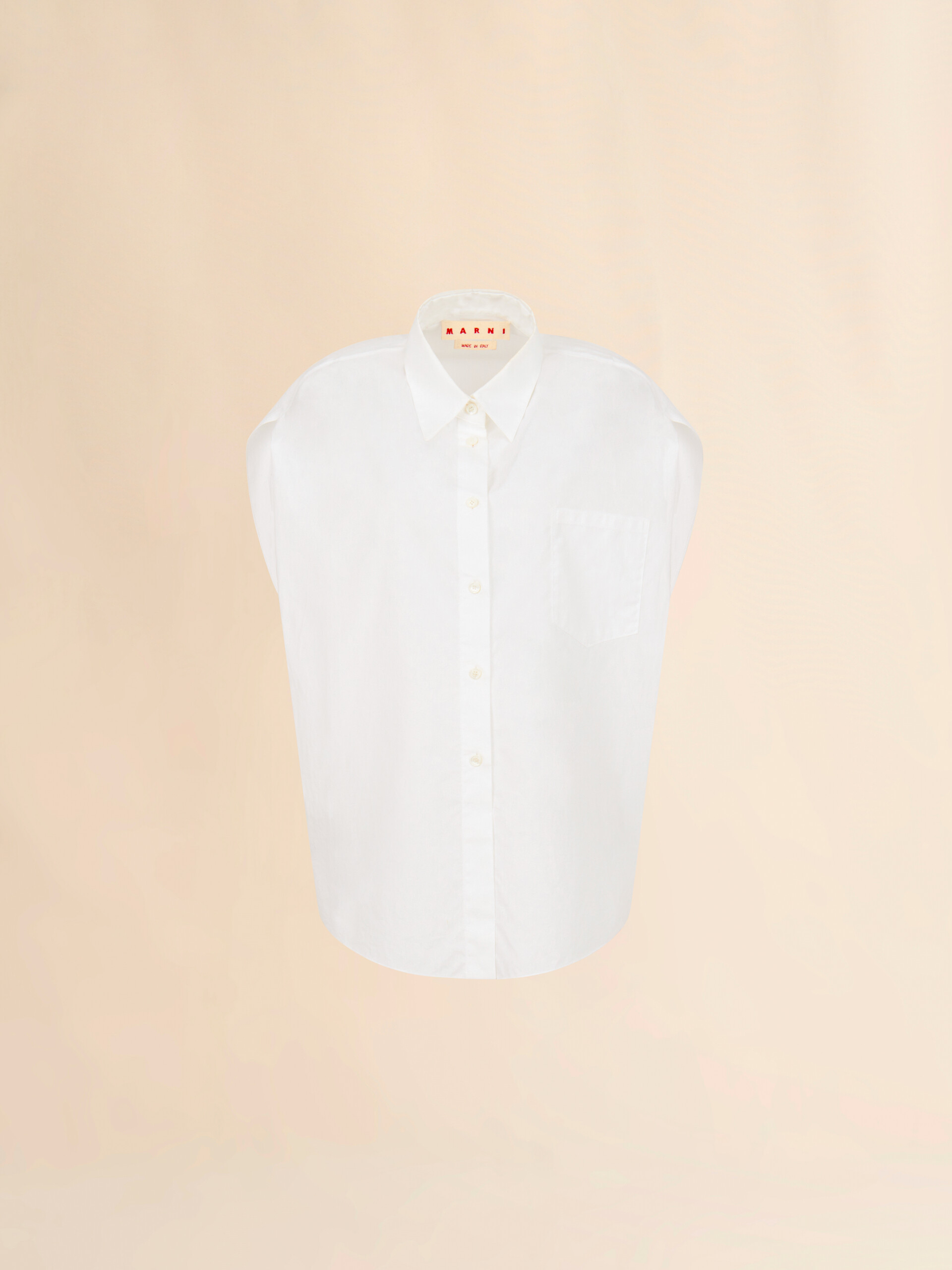 White poplin shirt with cape sleeves - Shirts - Image 1