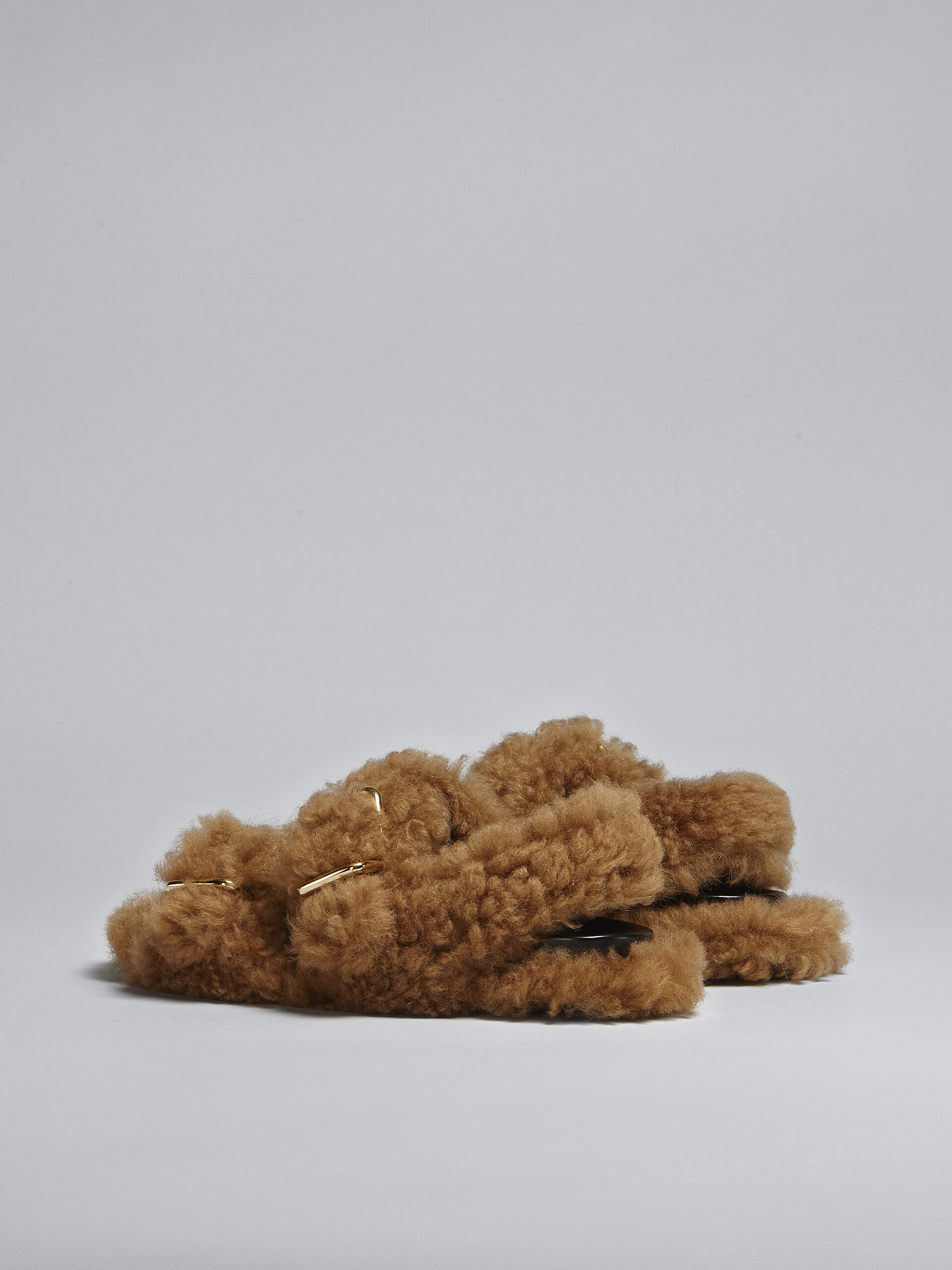 Brown shearling fussbett - Sandals - Image 3