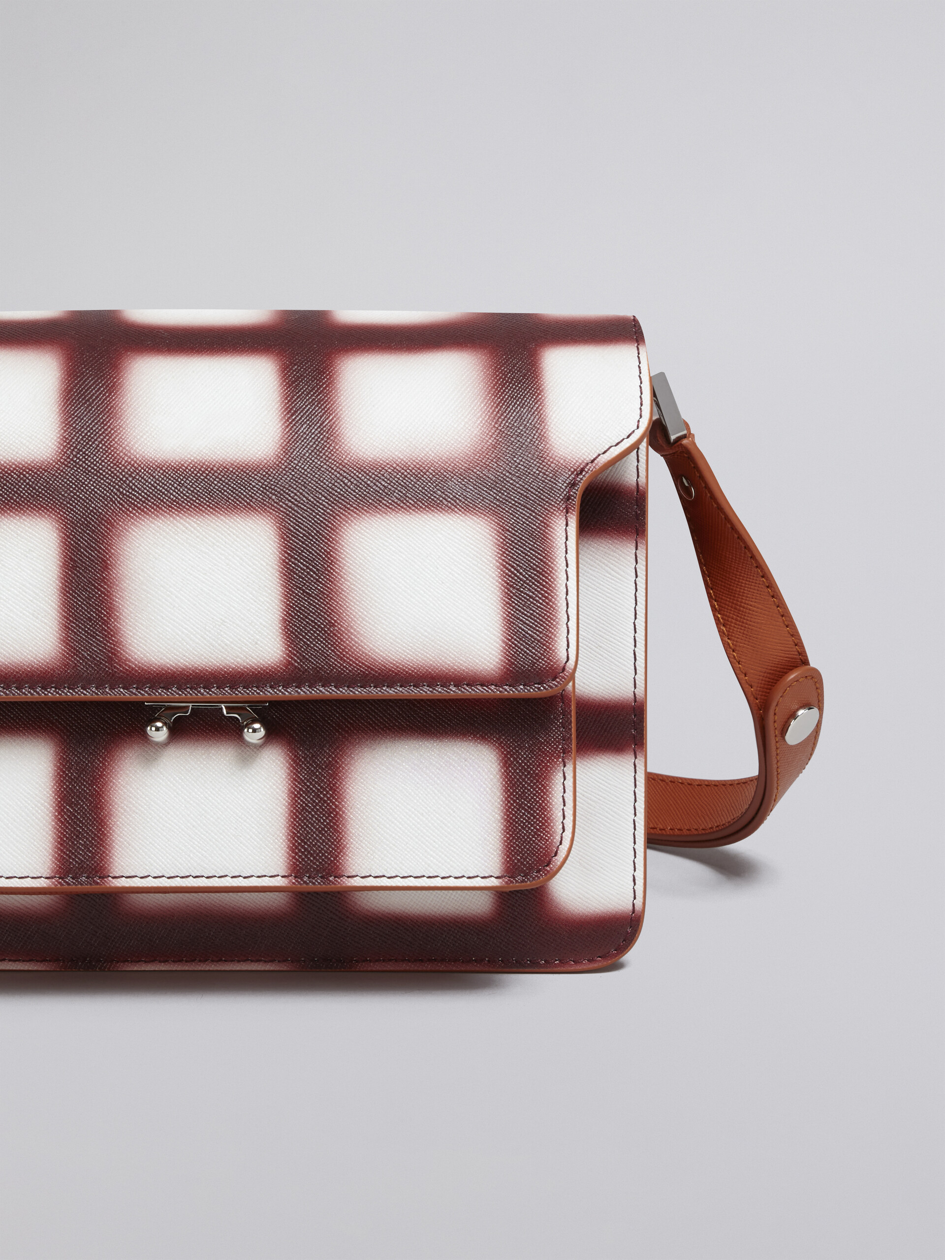 Medium TRUNK bag in check printed saffiano calf - Shoulder Bags - Image 5
