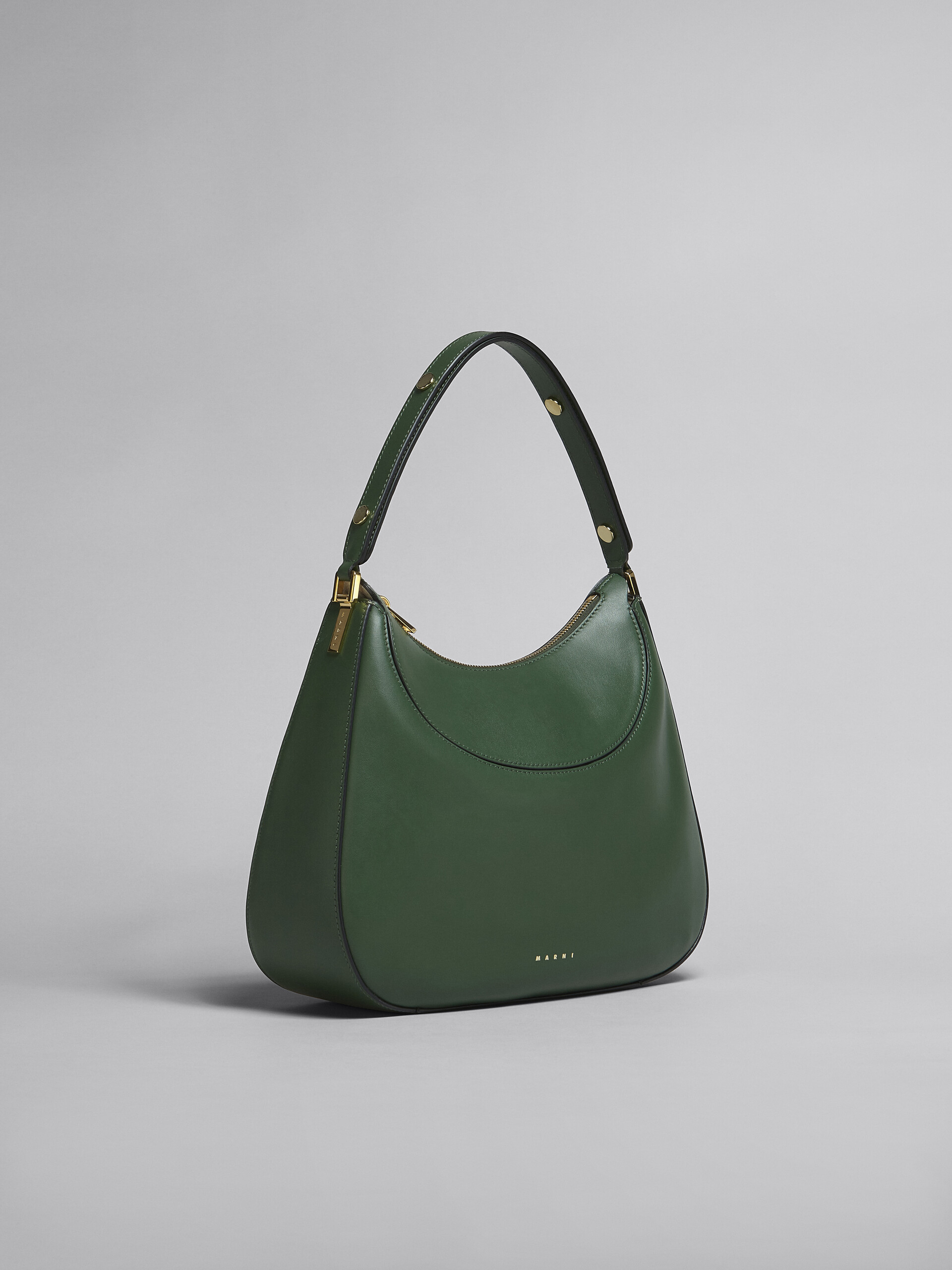 Milano large bag in green leather - Handbag - Image 6